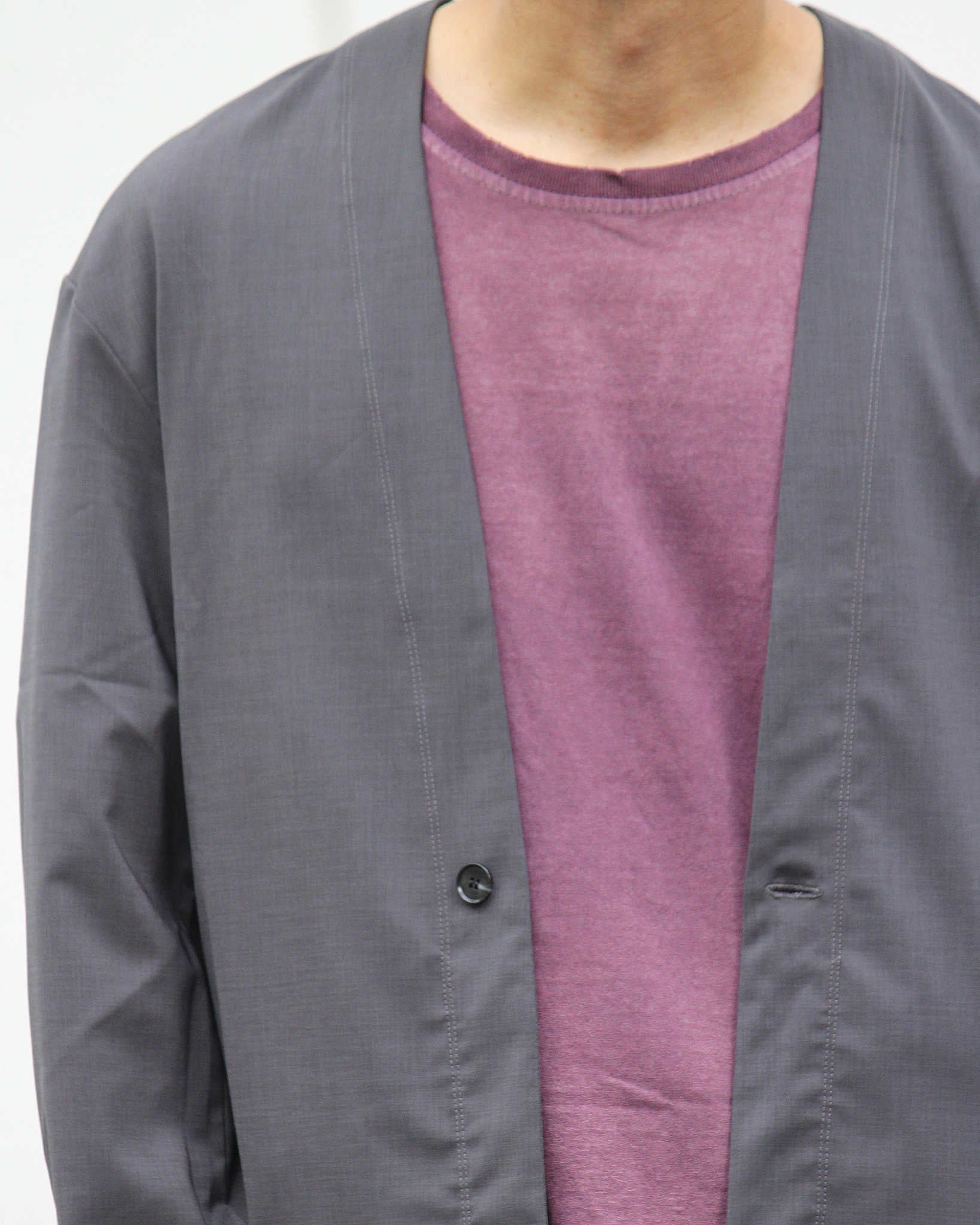 LAMOND ラモンド / TWILL TWIST CARDIGAN JACKET ツイルツイストカーディガンジャケット (CHARCOAL チャコール)