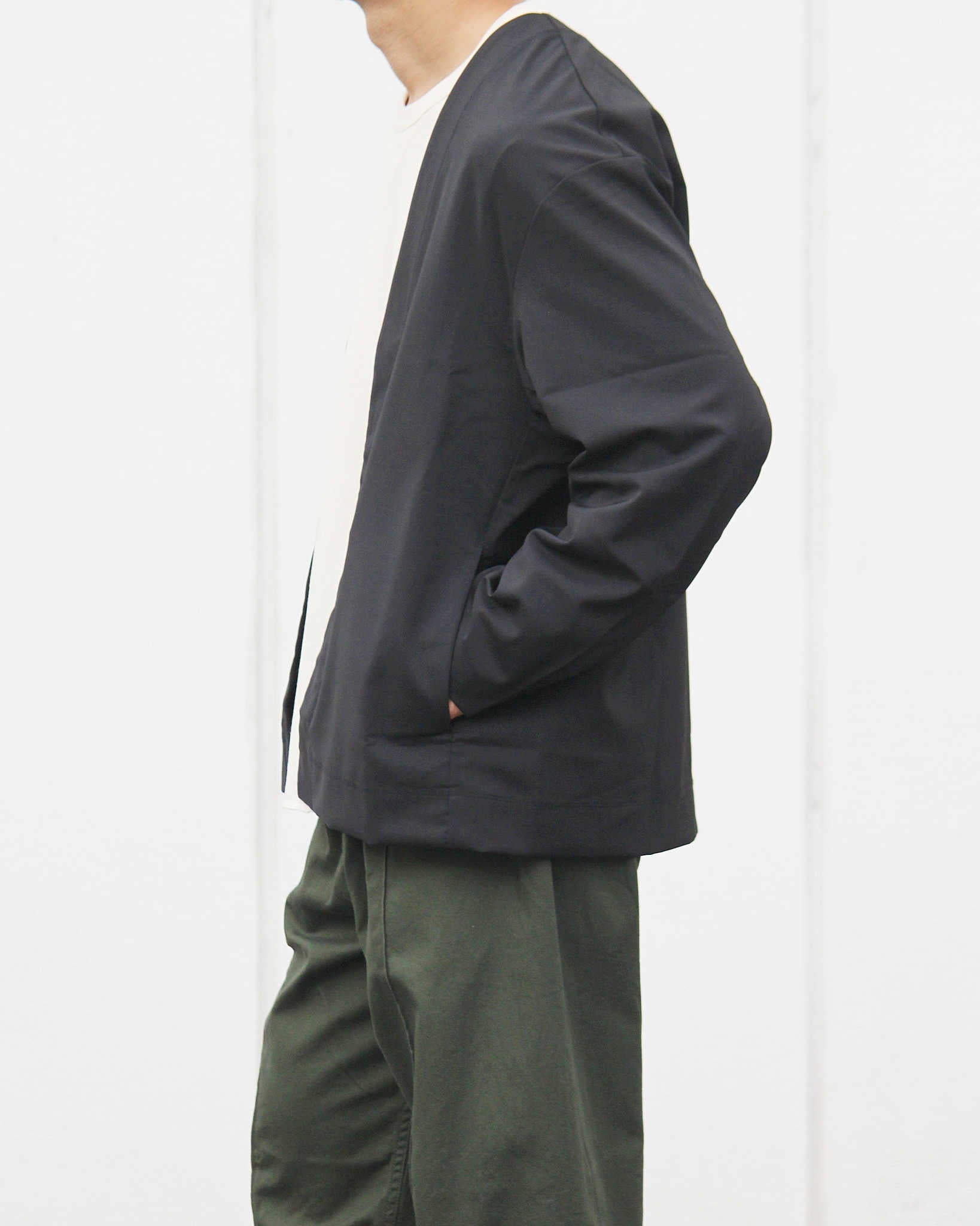 LAMOND ラモンド / TWILL TWIST CARDIGAN JACKET ツイルツイストカーディガンジャケット (BLACK ブラック)