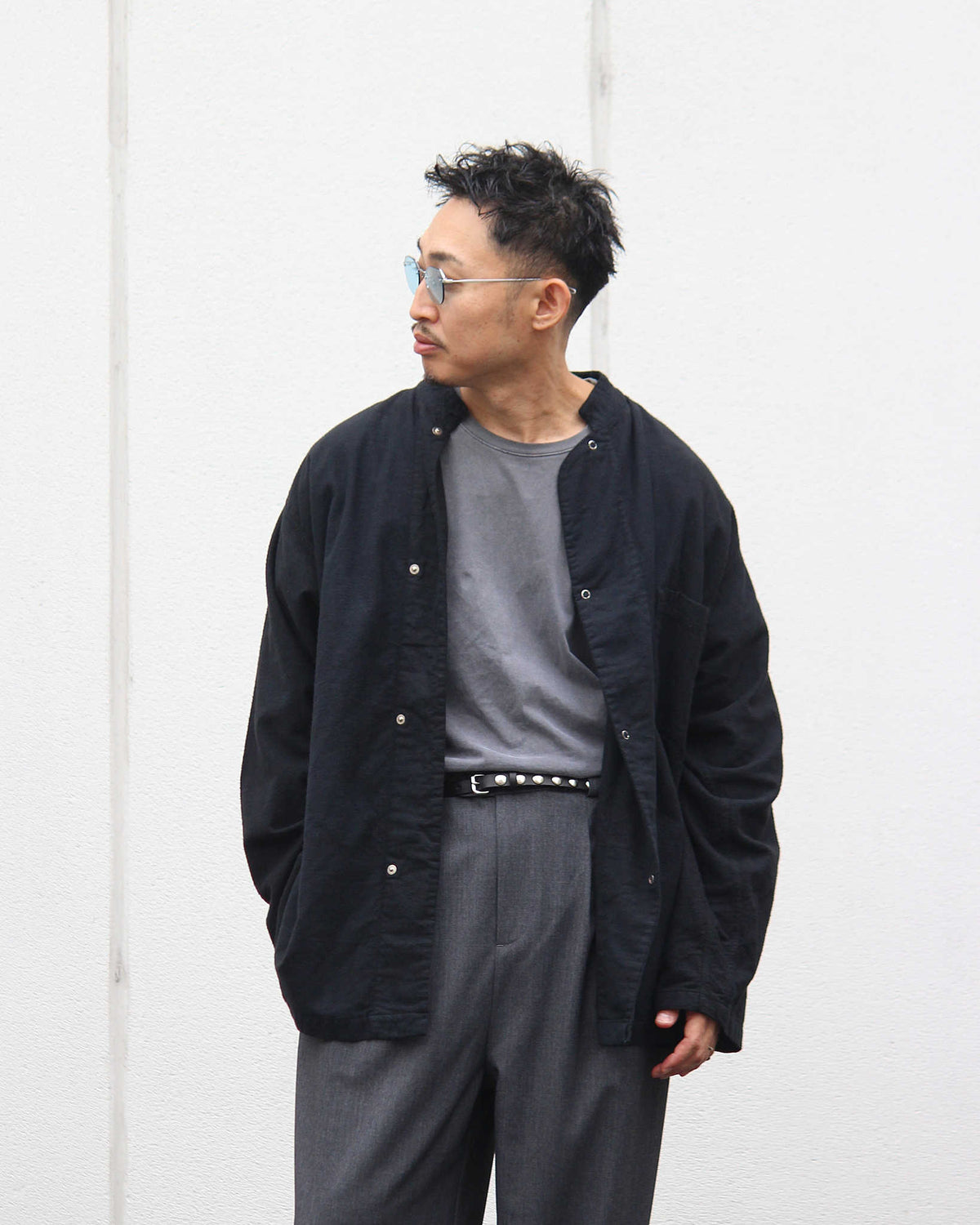 1950’S US ARMY PAJAMA SHIRTS O/D BLACK ユーエスアーミーパジャマシャツオーバーダイブラック