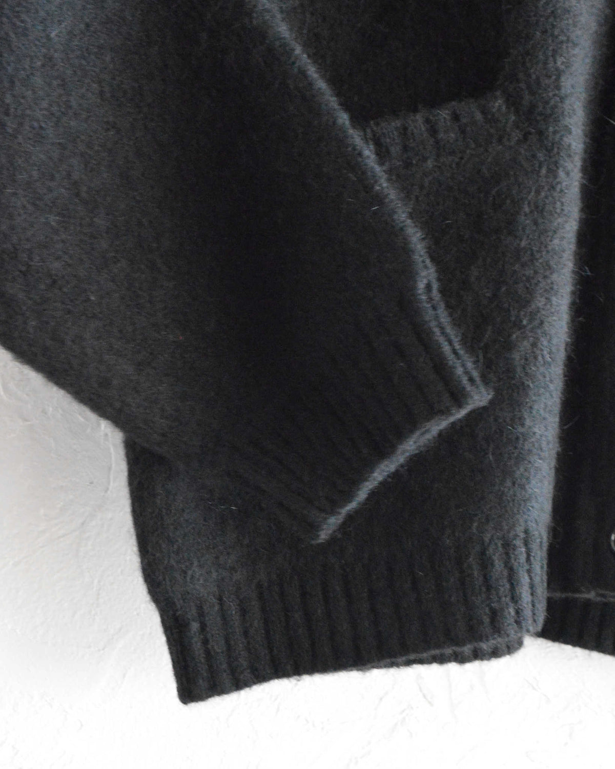 TOWN CRAFT タウンクラフト / mohair shaggy cardigan モヘアカーディガン (BLACK ブラック)