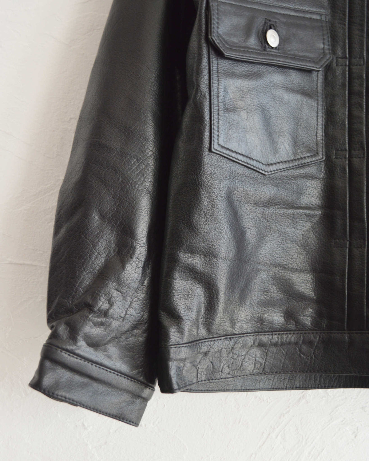Nasngwam. ナスングワム / ATAVISM LEATHER JACKET アタビズムジャケット Msize (BLACK ブラック)