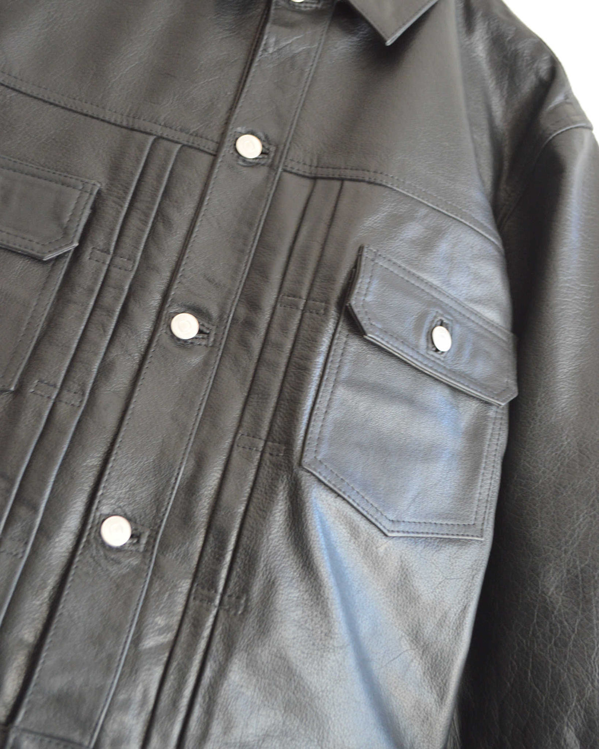 Nasngwam. ナスングワム / ATAVISM LEATHER JACKET アタビズムジャケット Msize (BLACK ブラック)