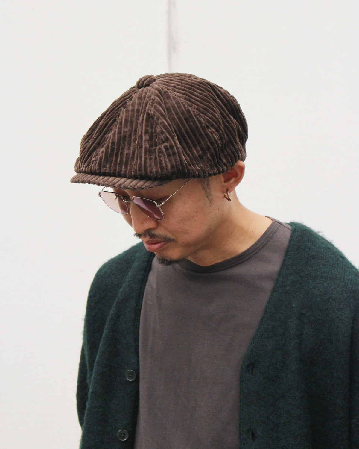 morno モーノ / Corduroy Big Cas Hunting Cap コーデュロイビッグキャスハンチング (BROWN)