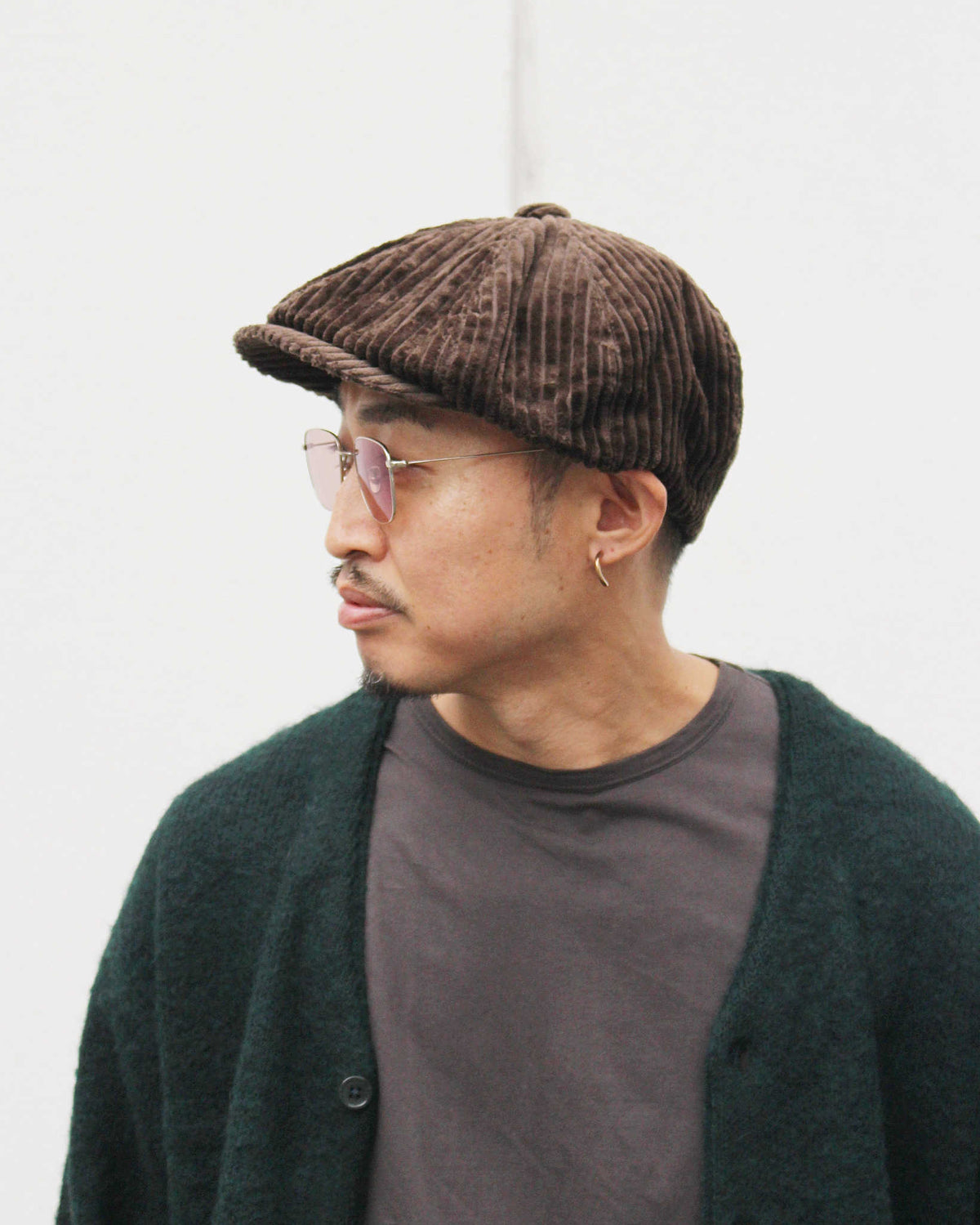 morno モーノ / Corduroy Big Cas Hunting Cap コーデュロイビッグキャスハンチング (BROWN)
