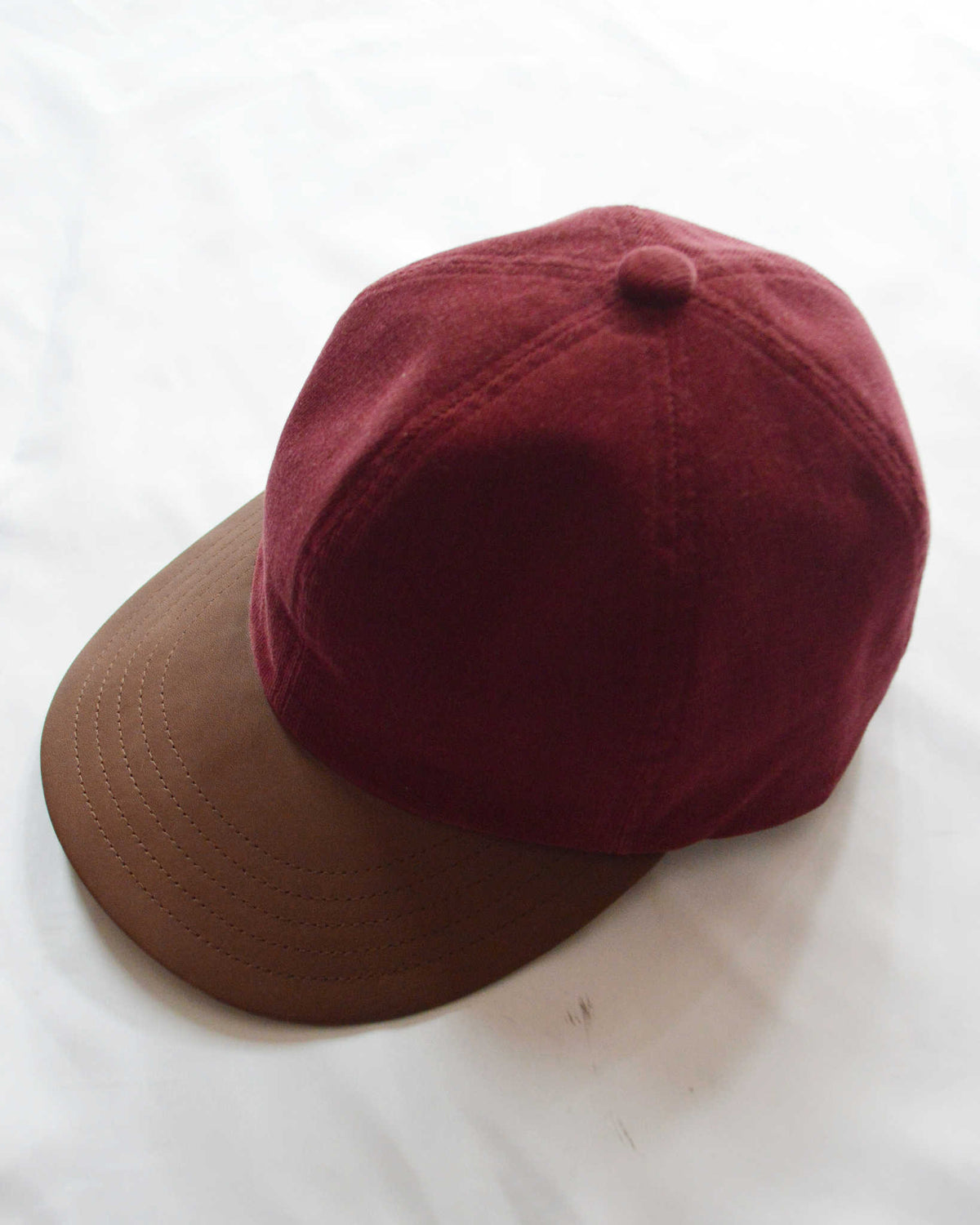 morno モーノ / Corduroy Leather B.B Cap コーデュロイ×レザーB.B.キャップ (BORDEAUX ボルドー)