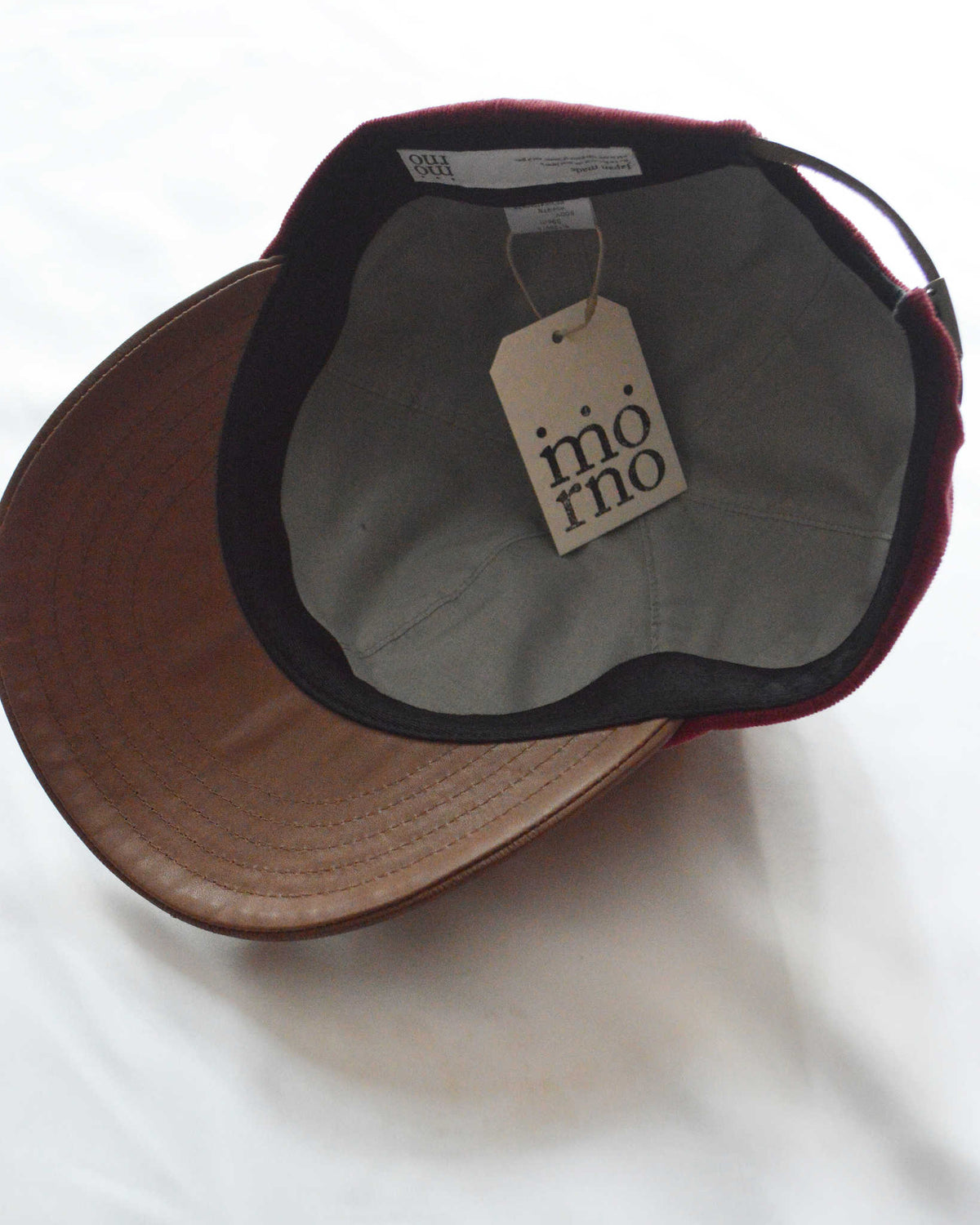 morno モーノ / Corduroy Leather B.B Cap コーデュロイ×レザーB.B.キャップ (BORDEAUX ボルドー)