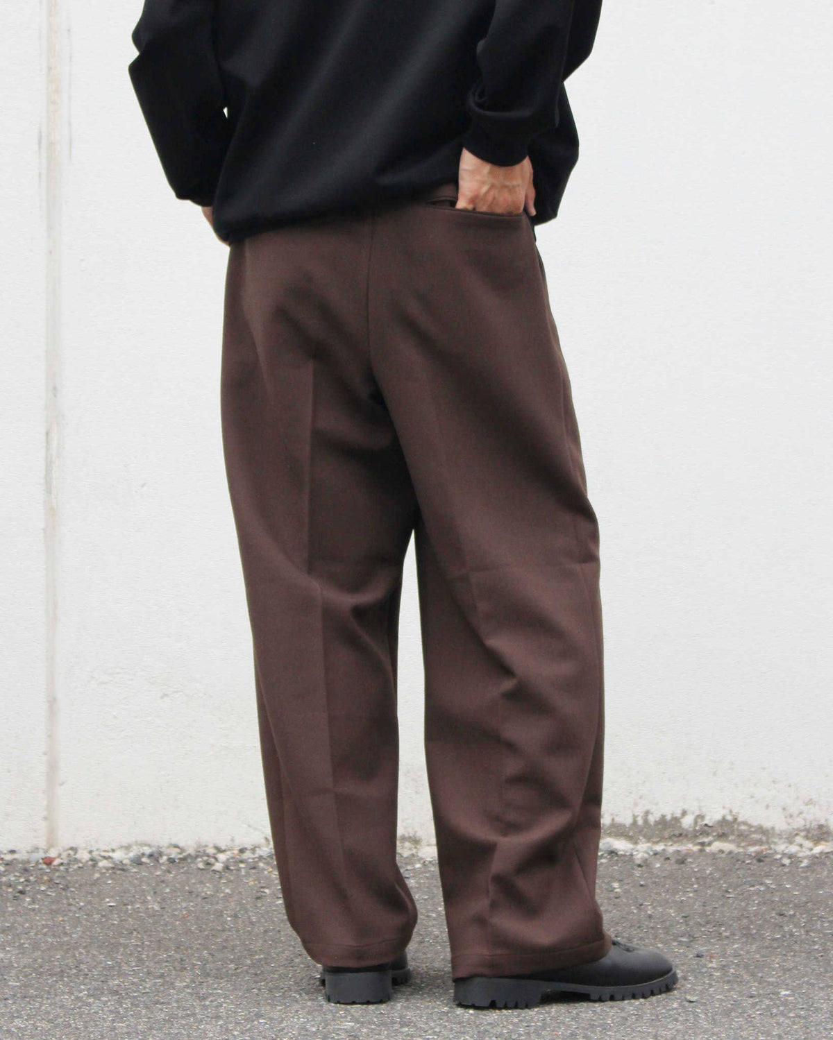 LAMOND ラモンド / DOUBLE WEAVE WIDE TROUSERS ダブルウィーブワイドトラウザーズ (BROWN ブラウン)
