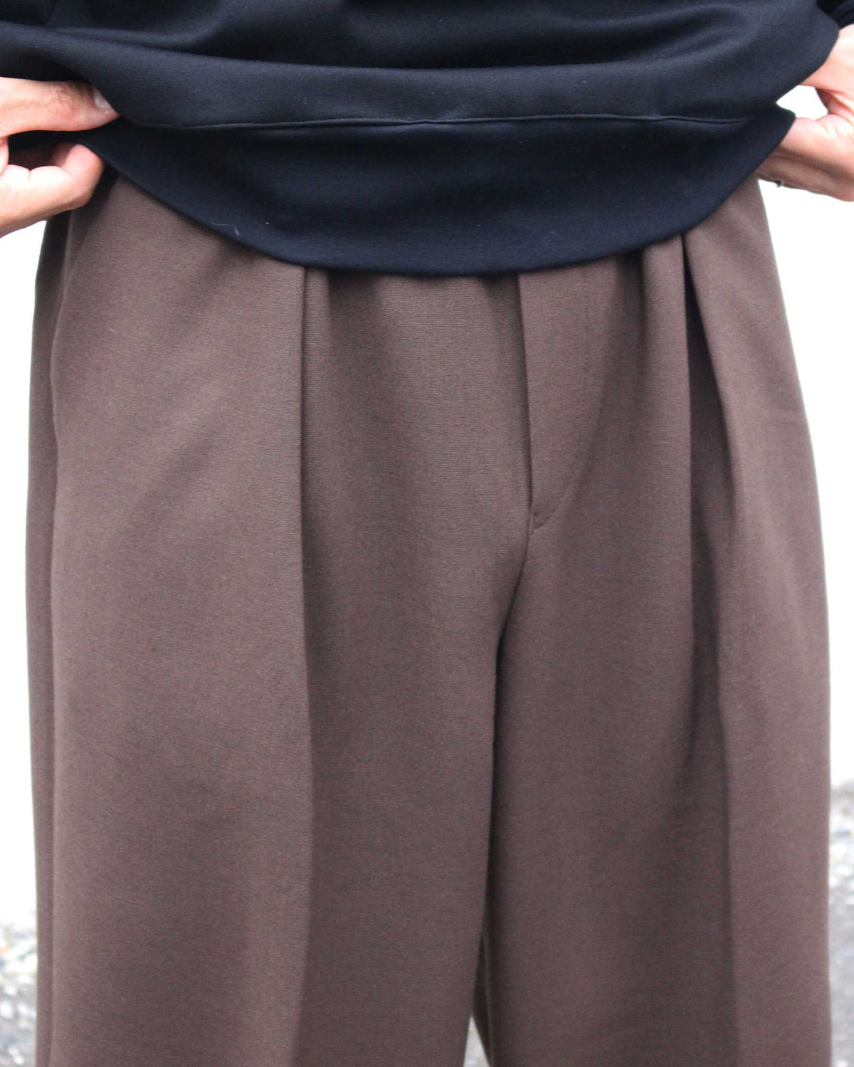LAMOND ラモンド / DOUBLE WEAVE WIDE TROUSERS ダブルウィーブワイドトラウザーズ (BROWN ブラウン)