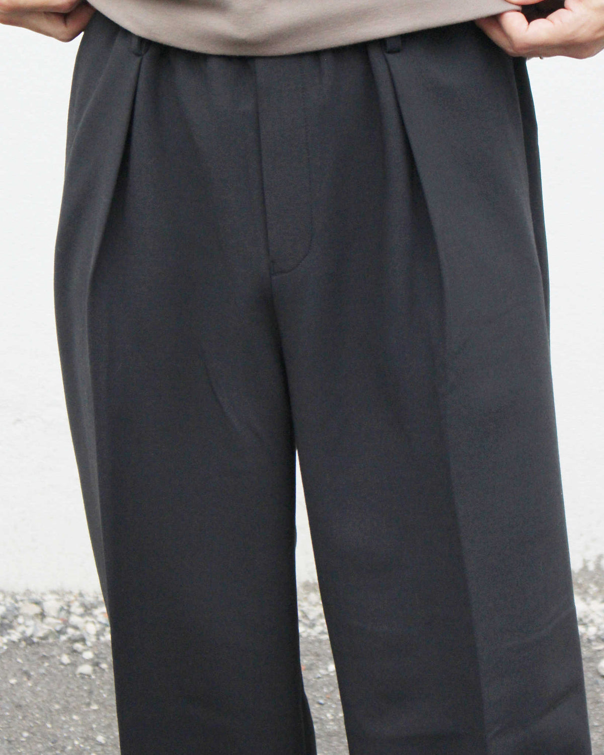 LAMOND ラモンド / DOUBLE WEAVE WIDE TROUSERS ダブルウィーブワイドトラウザーズ (BLACK ブラック)