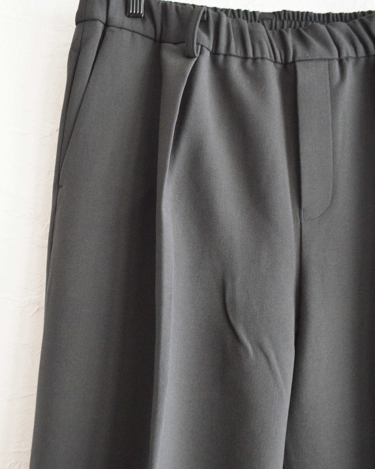 LAMOND ラモンド / DOUBLE WEAVE WIDE TROUSERS ダブルウィーブワイドトラウザーズ (BLACK ブラック)