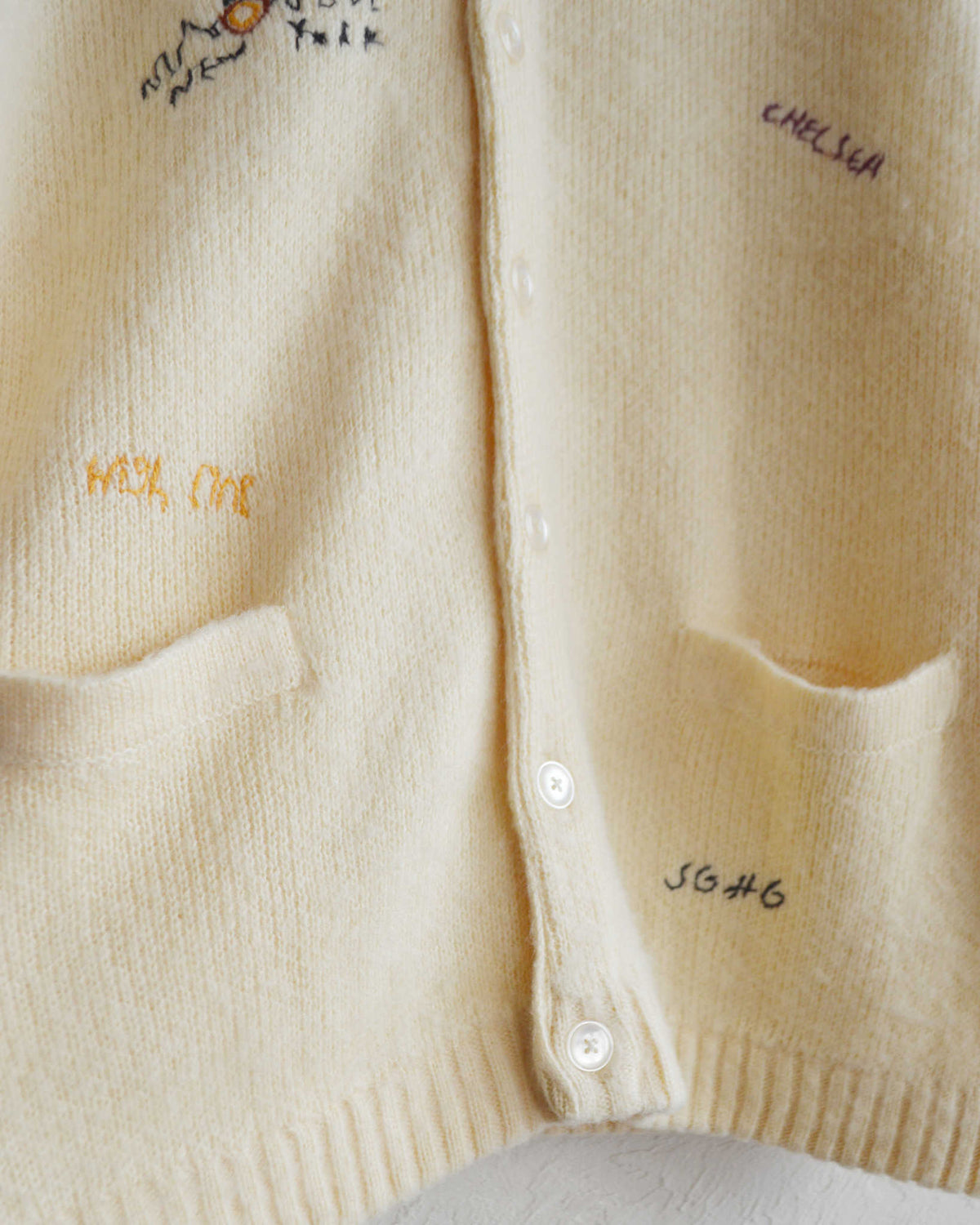 PENNEY'S ぺニーズ / NEW YORK doodle cardigan ニューヨークドゥードゥルカーディガン (OFF WHITE オフホワイト)