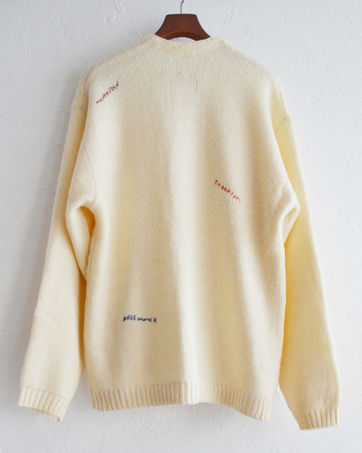 PENNEY'S ぺニーズ / NEW YORK doodle cardigan ニューヨークドゥードゥルカーディガン (OFF WHITE オフホワイト)