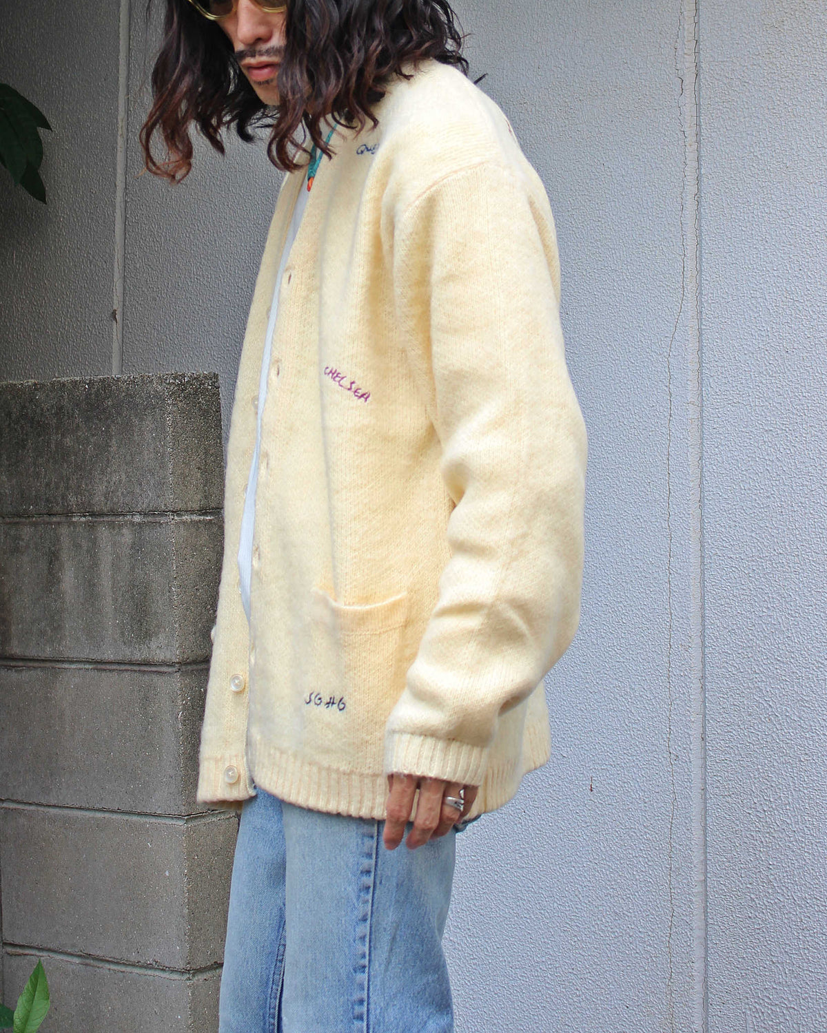 PENNEY'S ぺニーズ / NEW YORK doodle cardigan ニューヨークドゥードゥルカーディガン (OFF WHITE オフホワイト)