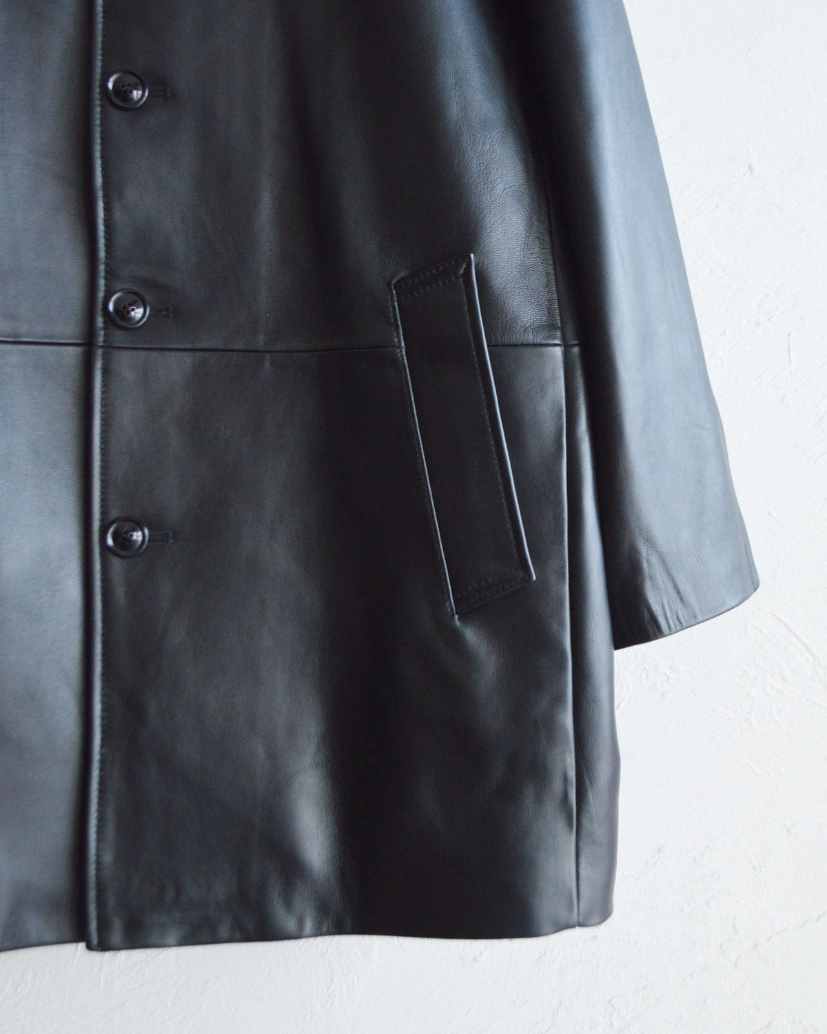 AWESOME LEATHER オーサムレザー / LEATHER HALF COAT レザーハーフコート (BLACK ブラック)