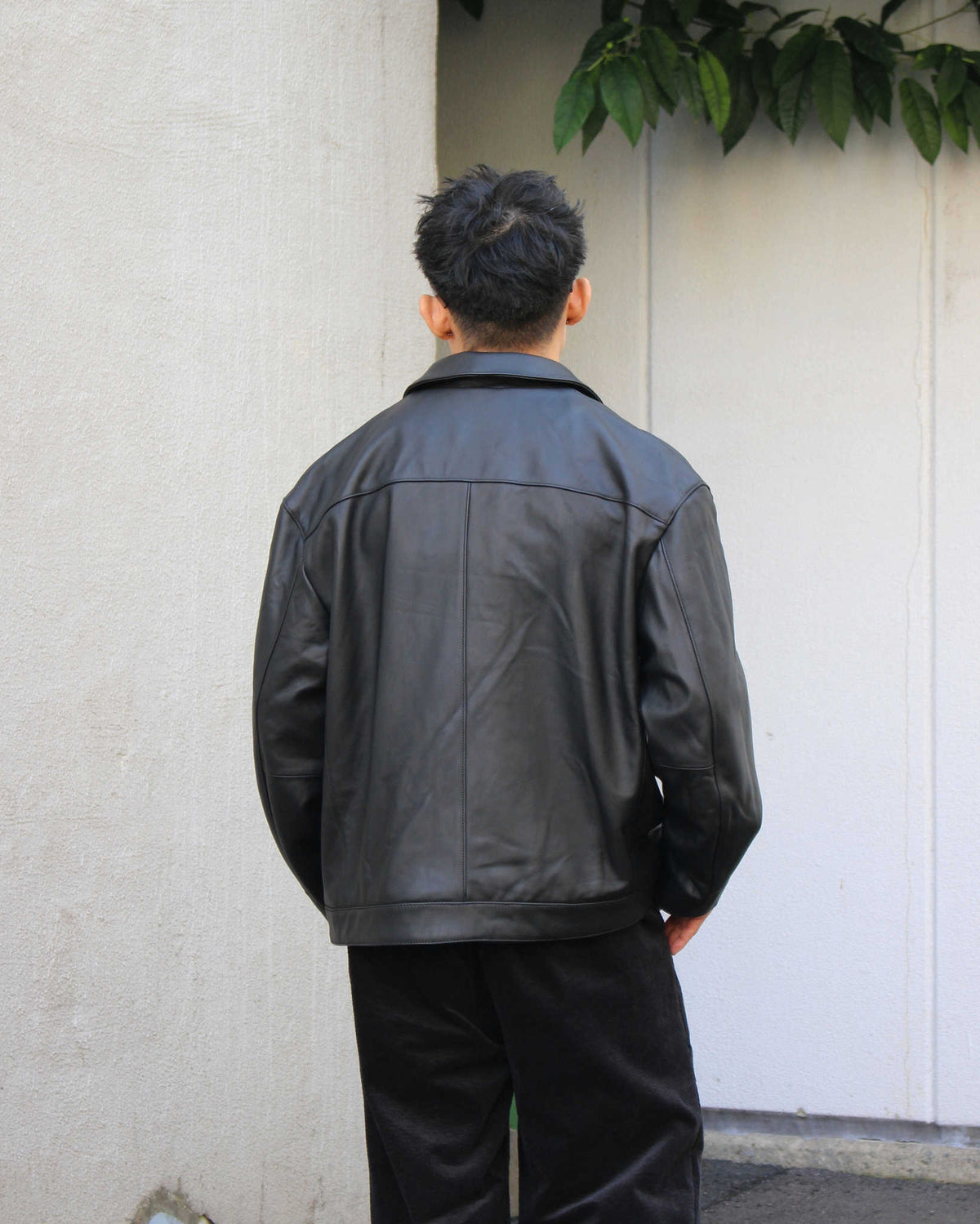 AWESOME LEATHER オーサムレザー / LEATHER ZIP SHORT JACKET レザージップショートジャケット (BLACK ブラック)
