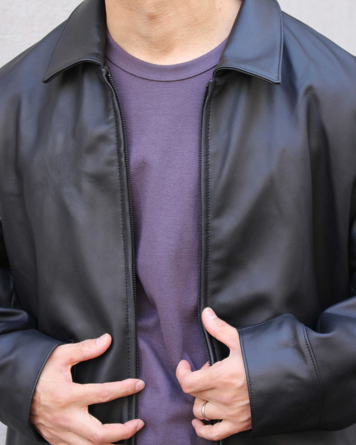 AWESOME LEATHER オーサムレザー / LEATHER ZIP SHORT JACKET レザージップショートジャケット (BLACK ブラック)