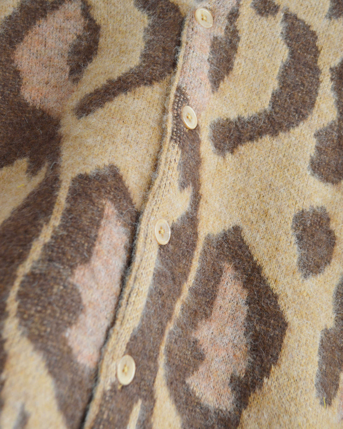 TOWN CRAFT タウンクラフト / mohair shaggy jacquard cardigan モヘアシャギージャガードカーディガン (LEOPARD レオパード)
