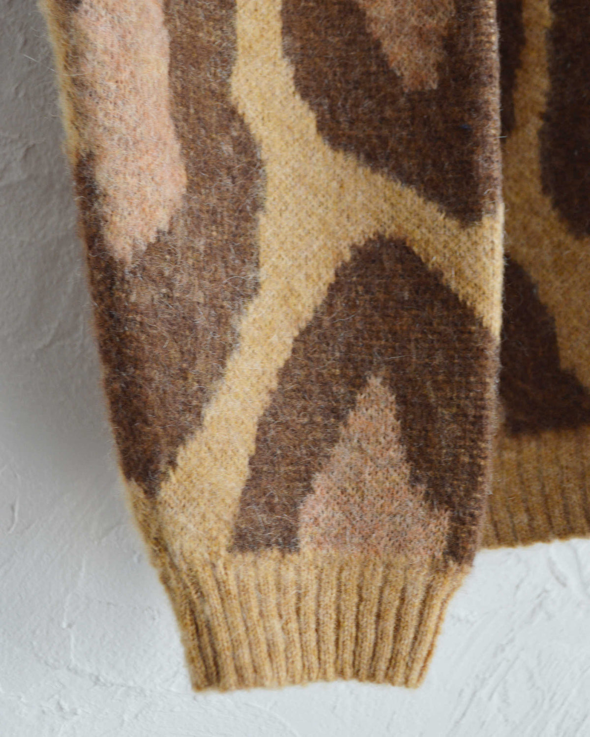 TOWN CRAFT タウンクラフト / mohair shaggy jacquard cardigan モヘアシャギージャガードカーディガン (LEOPARD レオパード)