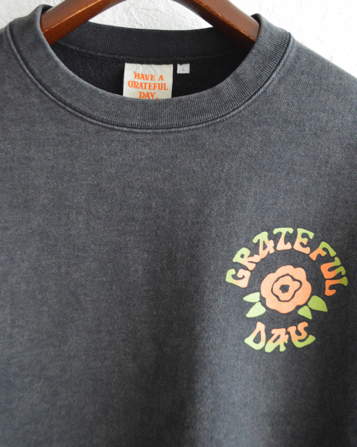 HAVE A GRATEFUL DAY ハブアグレイトフルデイ / SWEATSHIRT -DARK HOLLOW スウェットシャツ ダークハロー (VINTAGE BLACK ヴィンテージブラック)