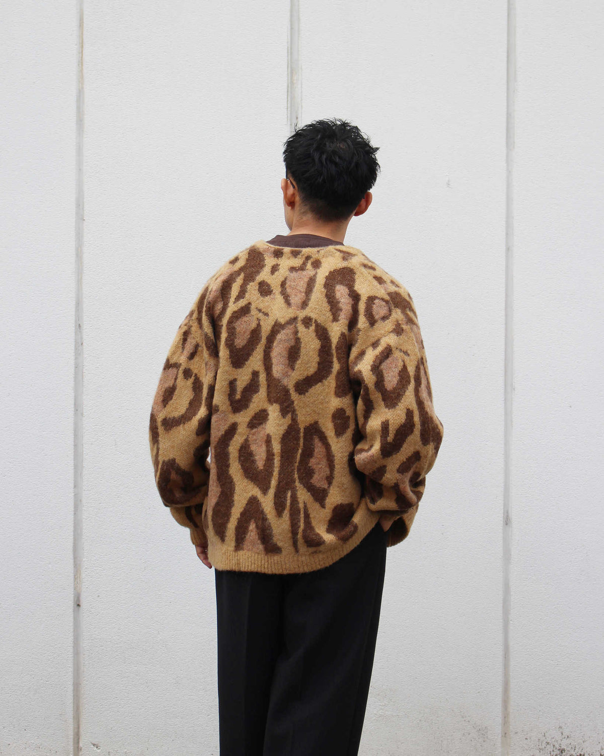 TOWN CRAFT タウンクラフト / mohair shaggy jacquard cardigan モヘアシャギージャガードカーディガン (LEOPARD レオパード)
