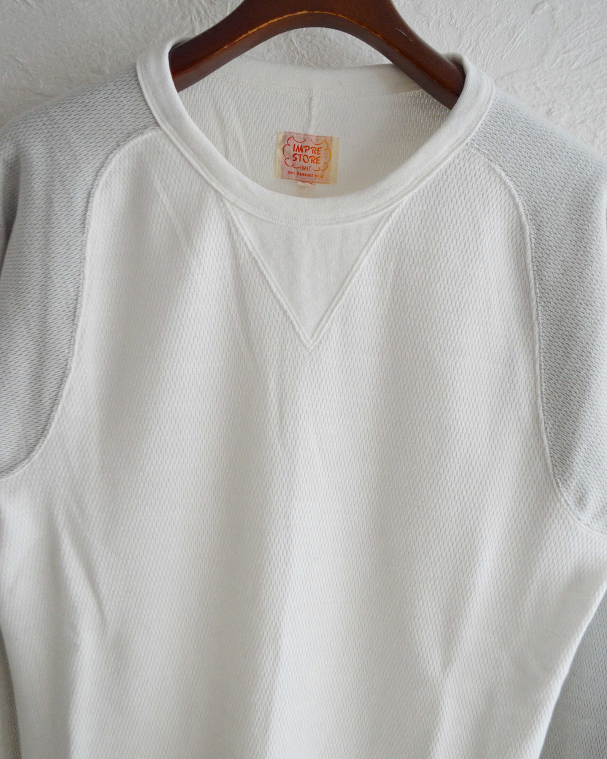 IMPRESTORE インプレストア / Nelson | Honecomb Thermal Freedom L/S Tee ハニカムサーマル (WHITE×GRAY ホワイトグレー)