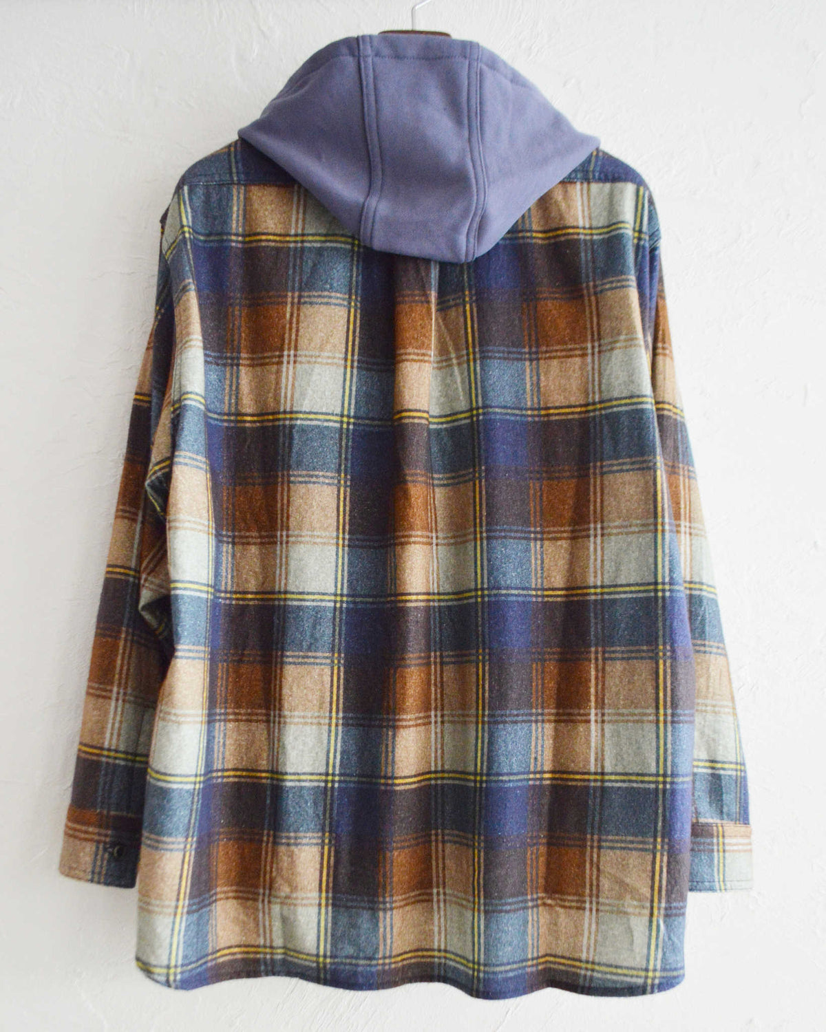 IMPRESTORE インプレストア / Springsteen | Flannel Hooded Shirt フランネルフードシャツ (BROWN×NAVY ブラウンネイビー)
