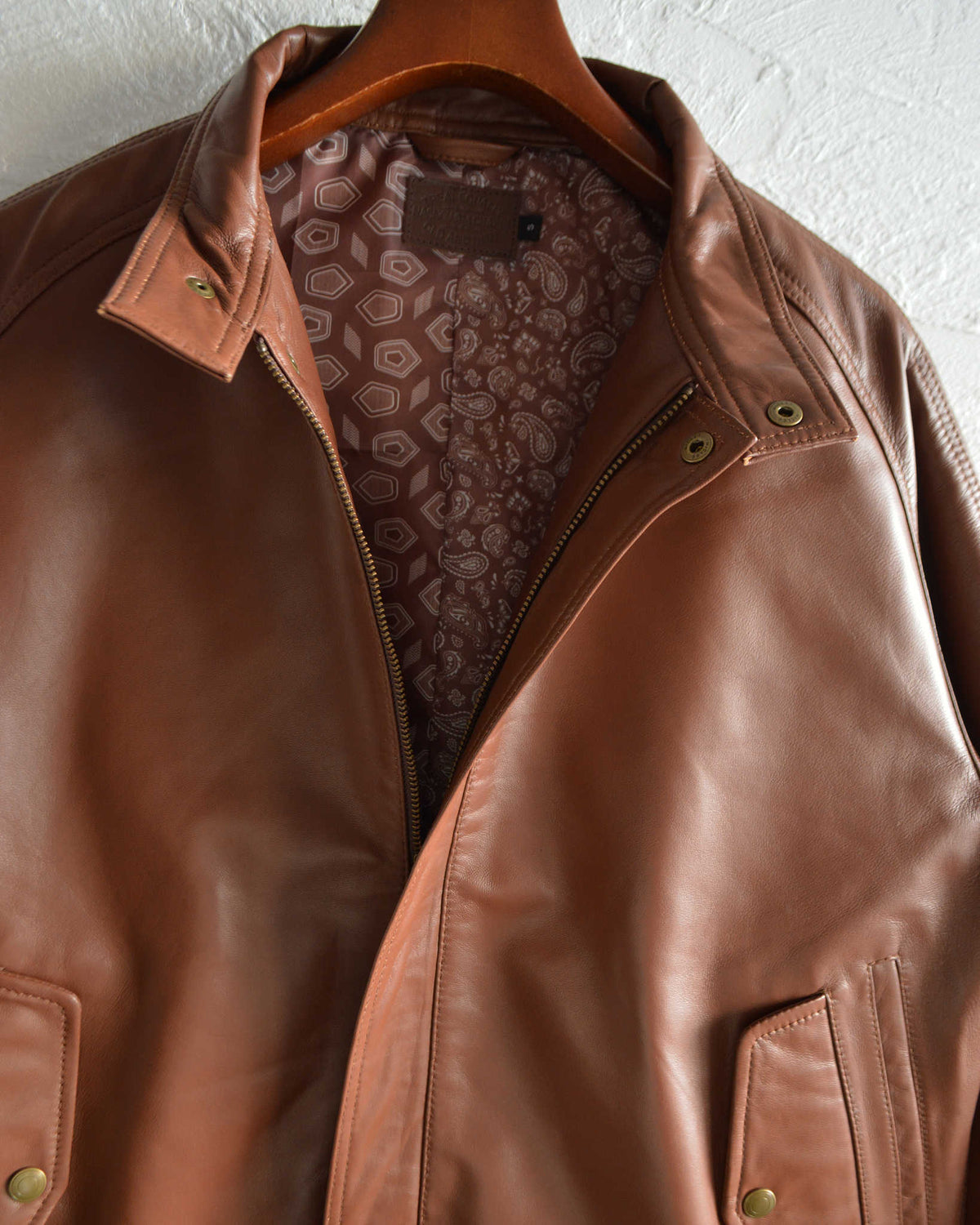 Nasngwam. ナスングワム / ATTRACT LEATHER JACKET アトラクトレザージャケット Ssize (BROWN ブラウン)