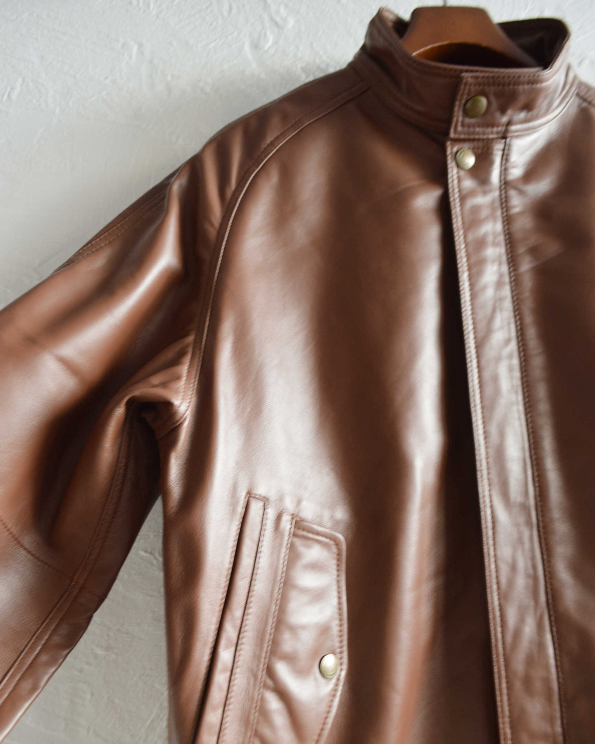 Nasngwam. ナスングワム / ATTRACT LEATHER JACKET アトラクトレザージャケット Ssize (BROWN ブラウン)