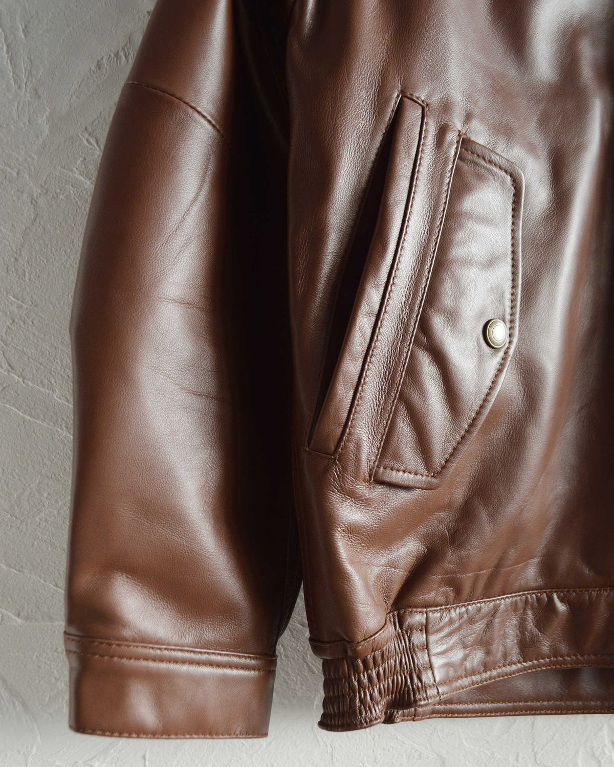 Nasngwam. ナスングワム / ATTRACT LEATHER JACKET アトラクトレザージャケット Ssize (BROWN ブラウン)