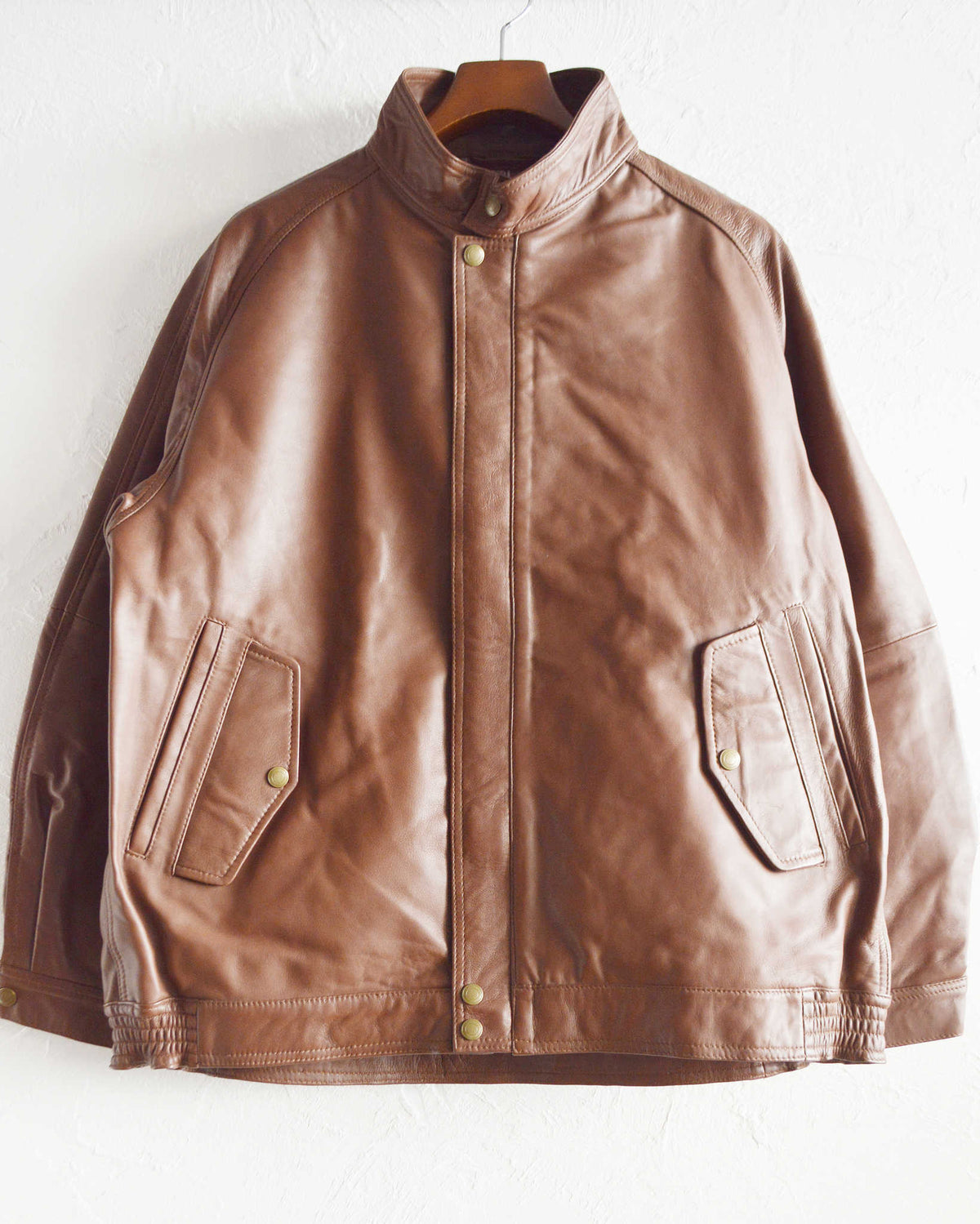 Nasngwam. ナスングワム / ATTRACT LEATHER JACKET アトラクトレザージャケット Msize (BROWN ブラウン)