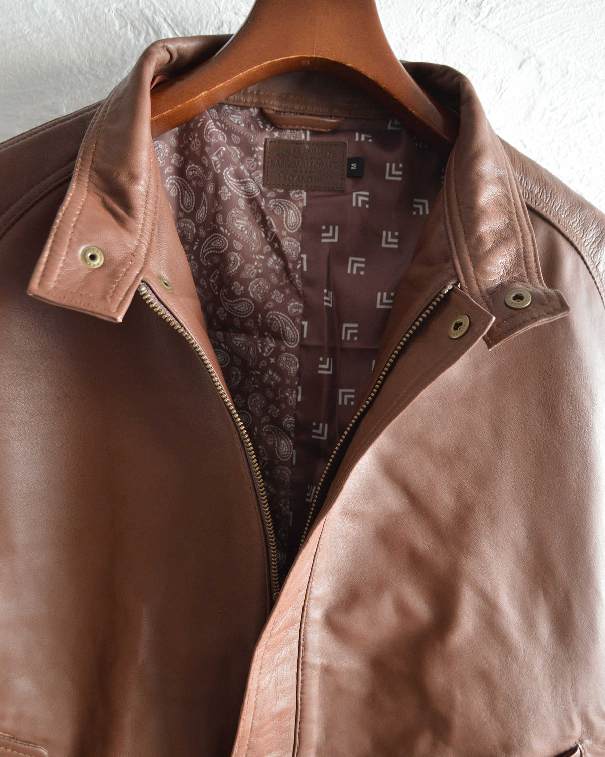 Nasngwam. ナスングワム / ATTRACT LEATHER JACKET アトラクトレザージャケット Msize (BROWN ブラウン)
