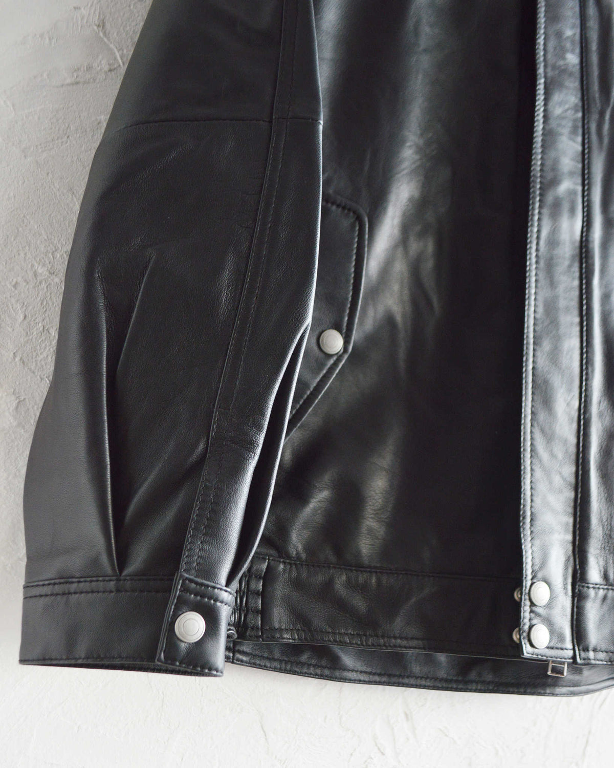 Nasngwam. ナスングワム / ATTRACT LEATHER JACKET アトラクトレザージャケット Ssize (BLACK ブラック)