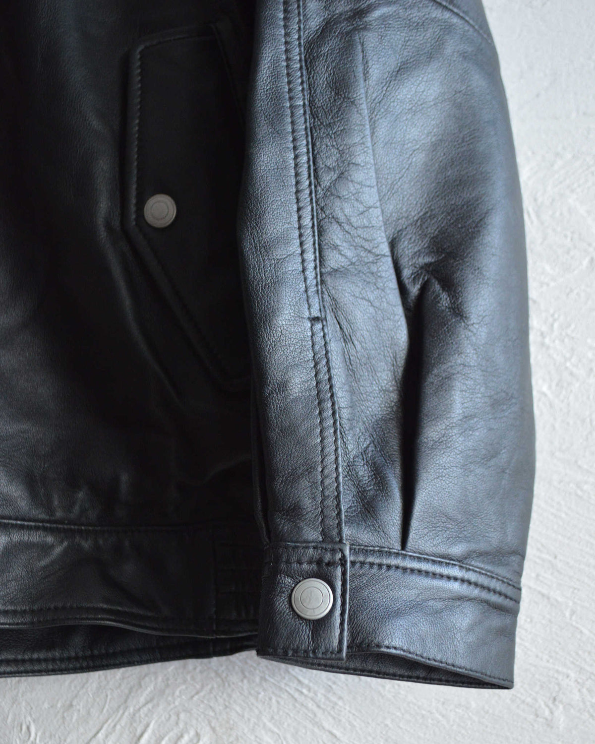Nasngwam. ナスングワム / ATTRACT LEATHER JACKET アトラクトレザージャケット Ssize (BLACK ブラック)