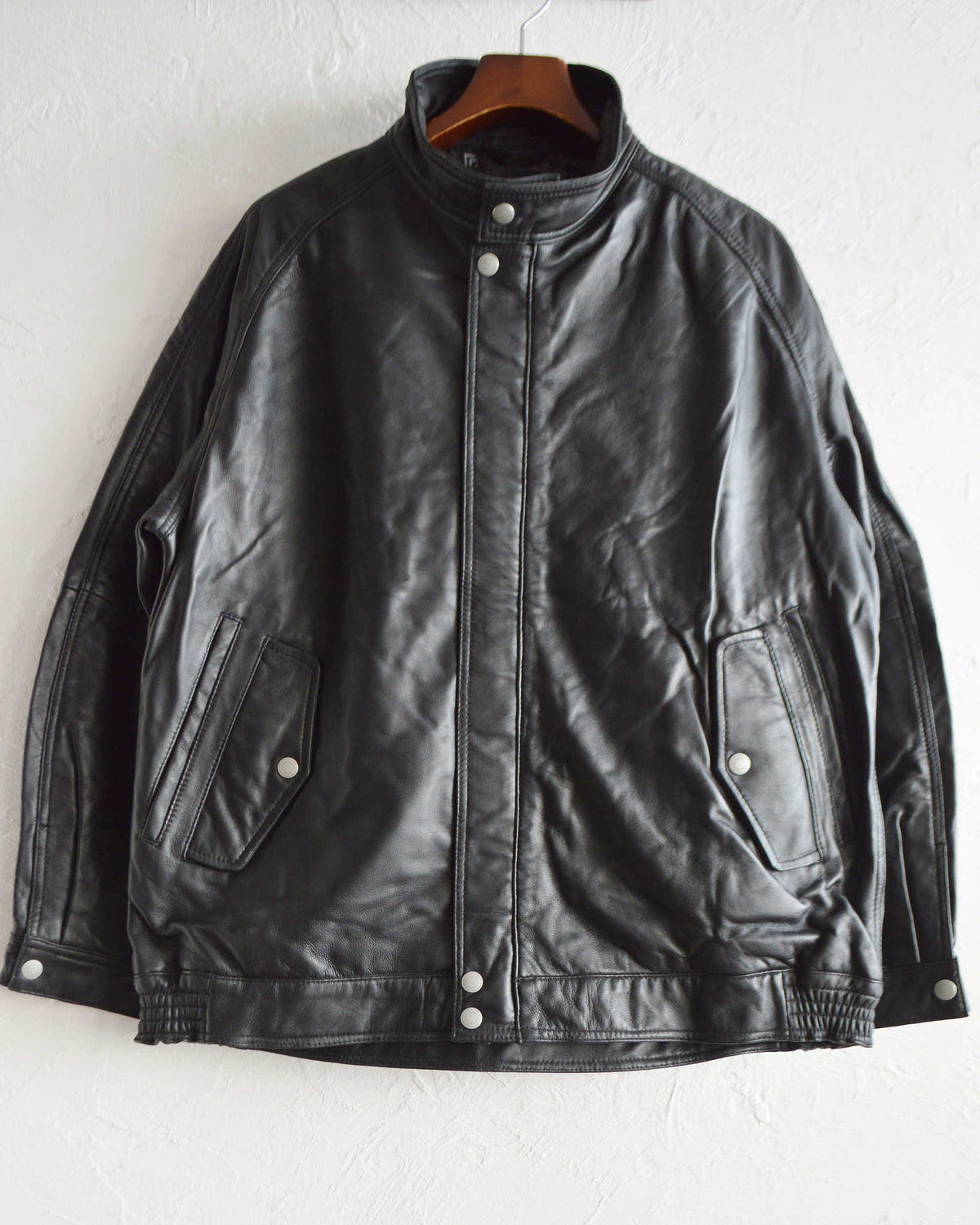 Nasngwam. ナスングワム / ATTRACT LEATHER JACKET アトラクトレザージャケット Msize (BLACK ブラック)