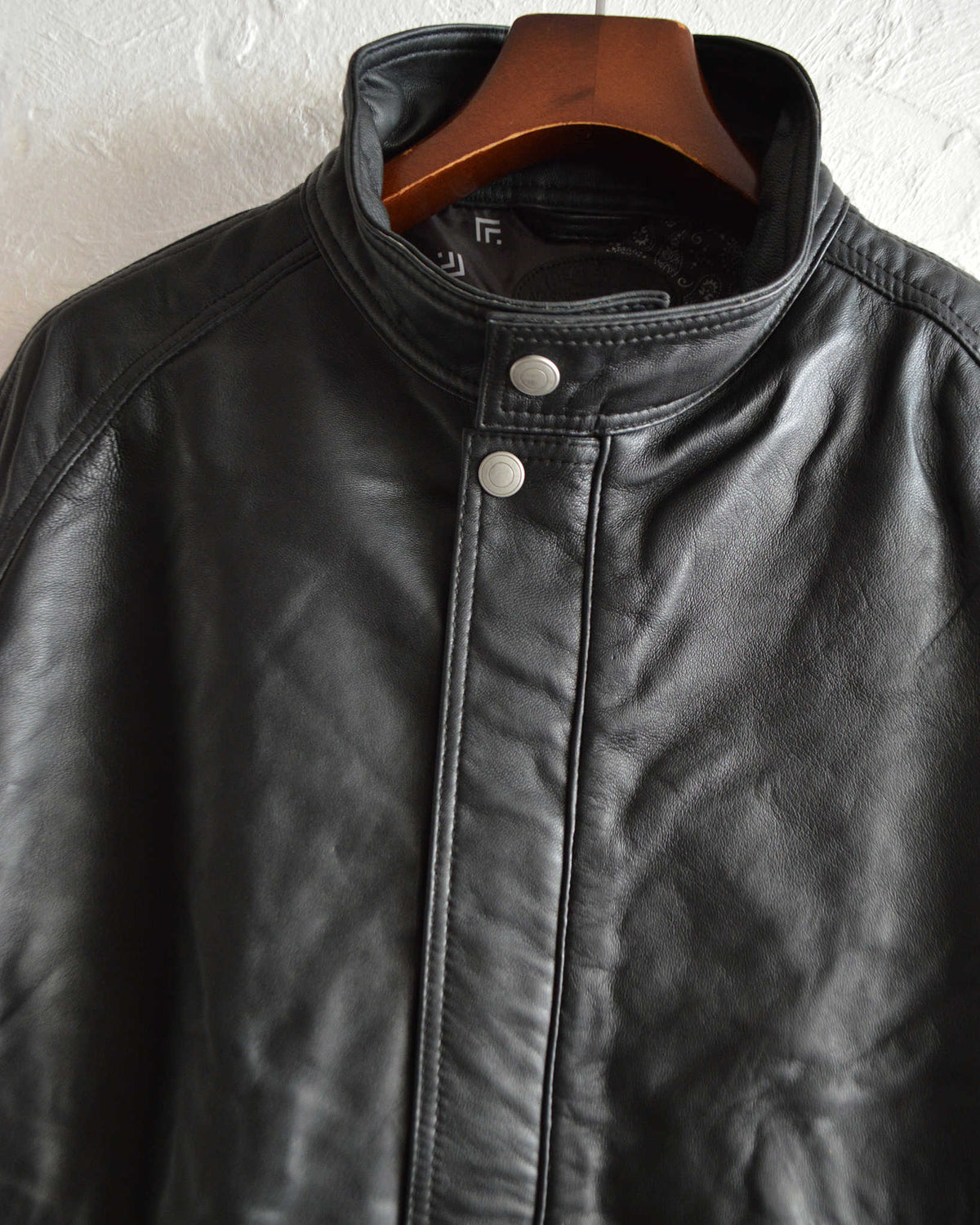 Nasngwam. ナスングワム / ATTRACT LEATHER JACKET アトラクトレザージャケット Msize (BLACK ブラック)