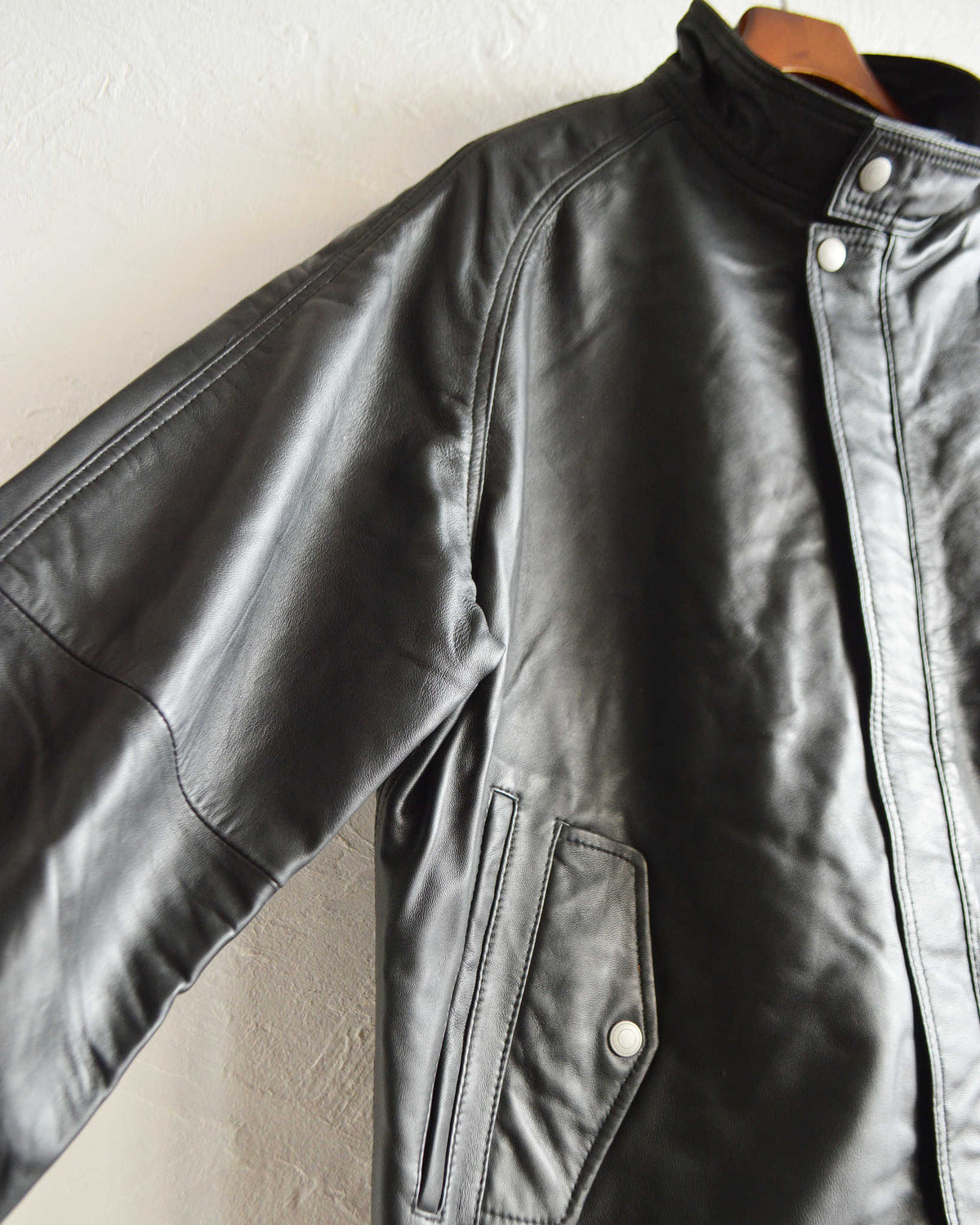 Nasngwam. ナスングワム / ATTRACT LEATHER JACKET アトラクトレザージャケット Msize (BLACK ブラック)