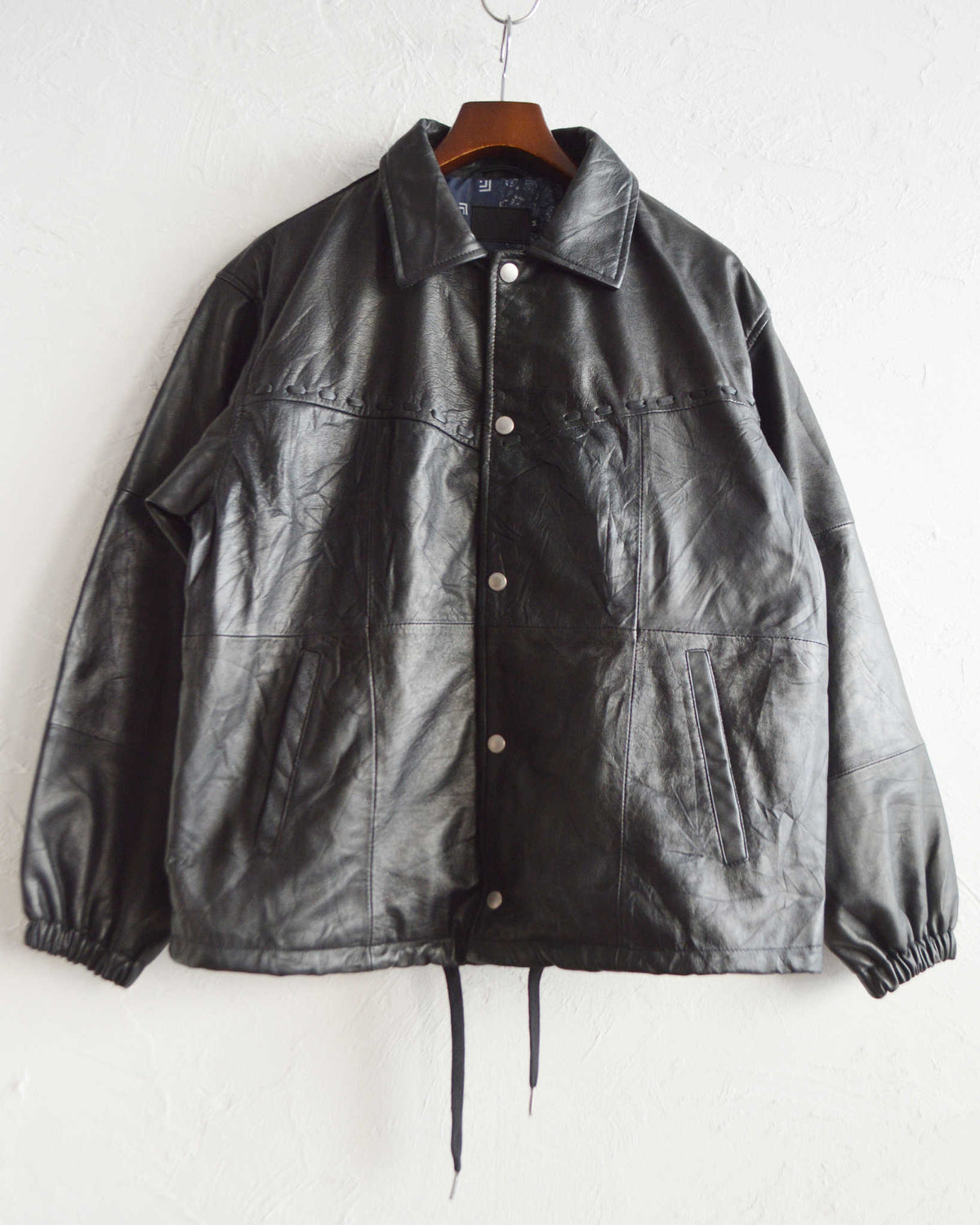 Nasngwam. ナスングワム / PUEBLO LEATHER COACH JKT プエブロレザーコーチジャケット Msize (BLACK ブラック)