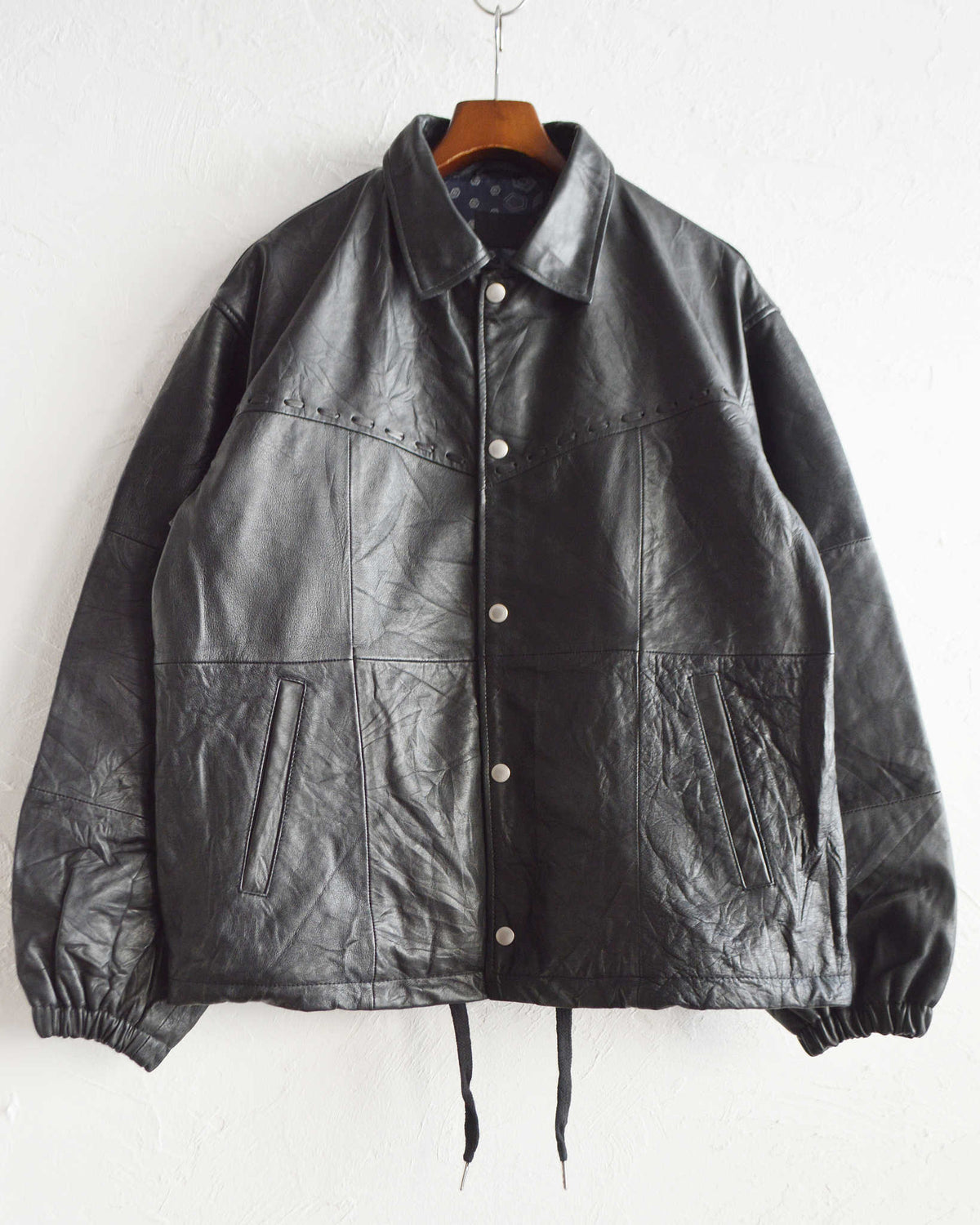 Nasngwam. ナスングワム / PUEBLO LEATHER COACH JKT プエブロレザーコーチジャケット Msize (BLACK ブラック)