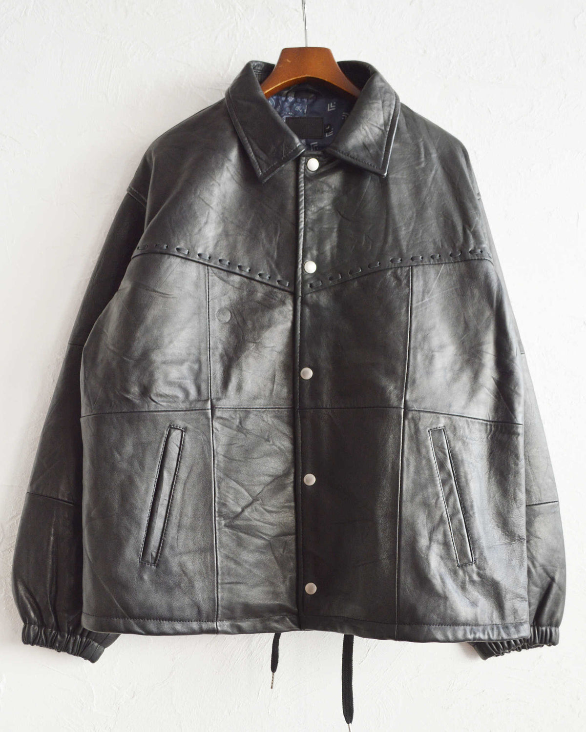 Nasngwam. ナスングワム / PUEBLO LEATHER COACH JKT プエブロレザーコーチジャケット Lsize (BLACK ブラック)