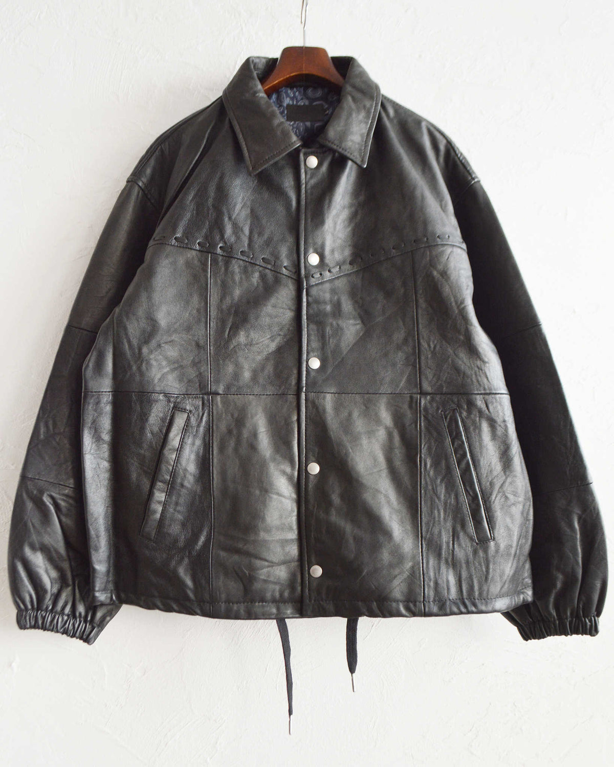 Nasngwam. ナスングワム / PUEBLO LEATHER COACH JKT プエブロレザーコーチジャケット Lsize (BLACK ブラック)