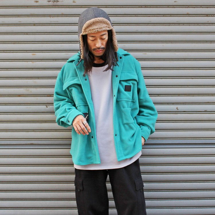 LAST CHANE ラストチャンス / Multi Pocket Fleece Shirts マルチポケットフリースシャツ (TURQUOISE ターコイズ)