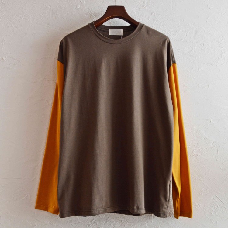 Soglia ソリア / SUVIN GIZA Smooth Long T-shirt スビンギザスムースロングTシャツ (Khaki/Mustard カーキマスタード)