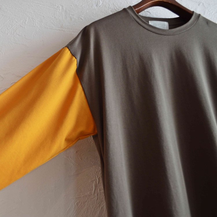 Soglia ソリア / SUVIN GIZA Smooth Long T-shirt スビンギザスムースロングTシャツ (Khaki/Mustard カーキマスタード)