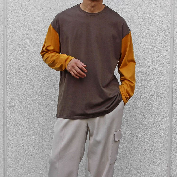 Soglia ソリア / SUVIN GIZA Smooth Long T-shirt スビンギザスムースロングTシャツ (Khaki/Mustard カーキマスタード)