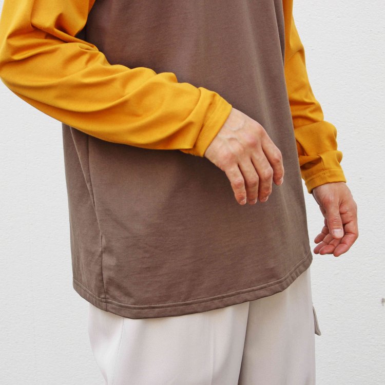 Soglia ソリア / SUVIN GIZA Smooth Long T-shirt スビンギザスムースロングTシャツ (Khaki/Mustard カーキマスタード)