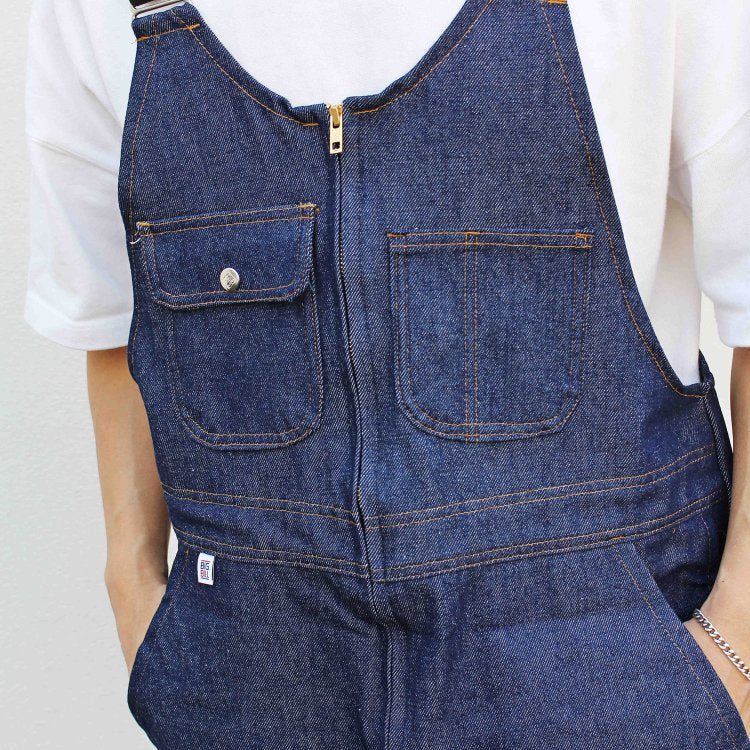 BIGBILL ビッグビル / Denim Bib Overall With Zip Front Closure オーバーオール (NAVY ネイビー)