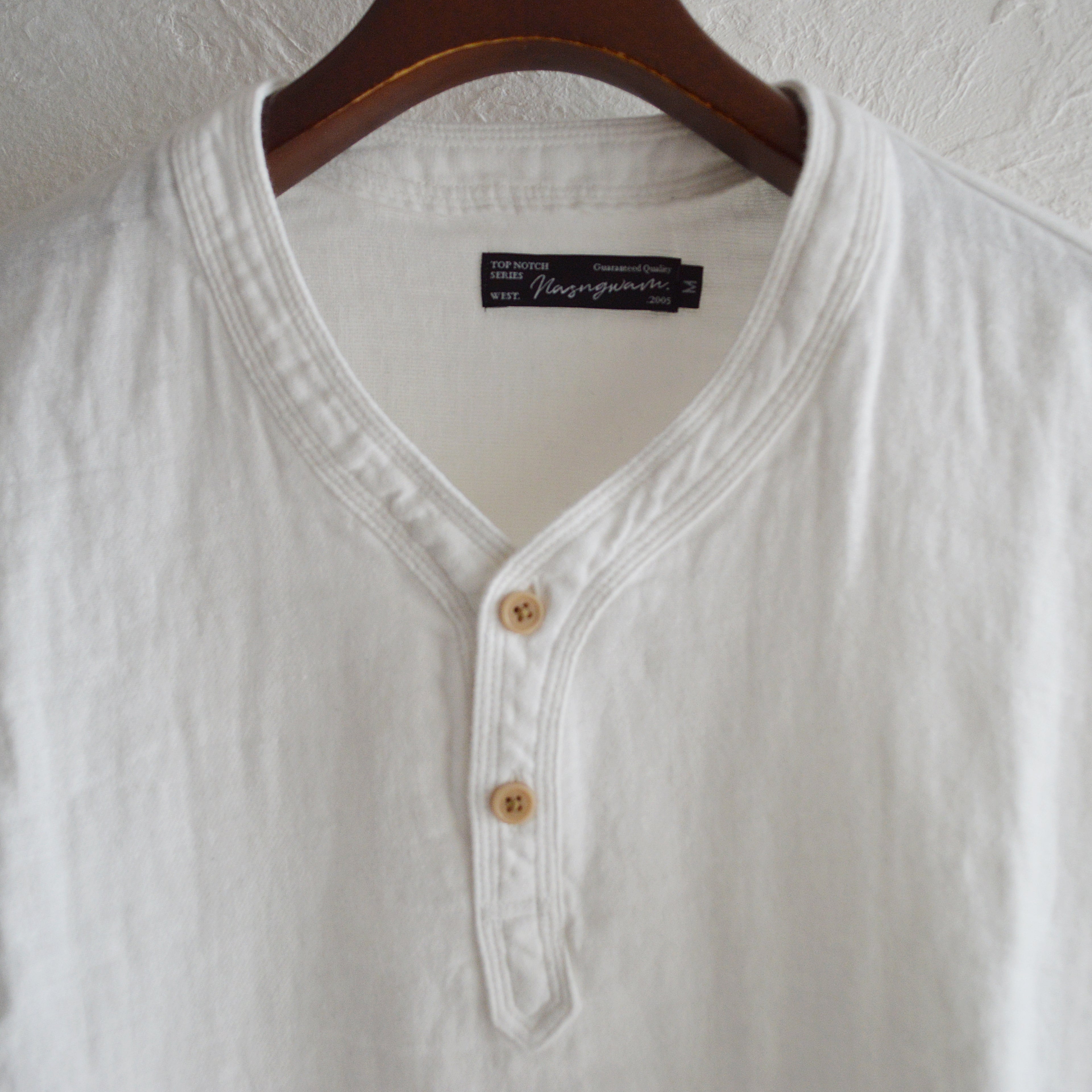 Nasngwam. ナスングワム / VAGRANT SHIRTS バークラントシャツ (WHITE ホワイト)