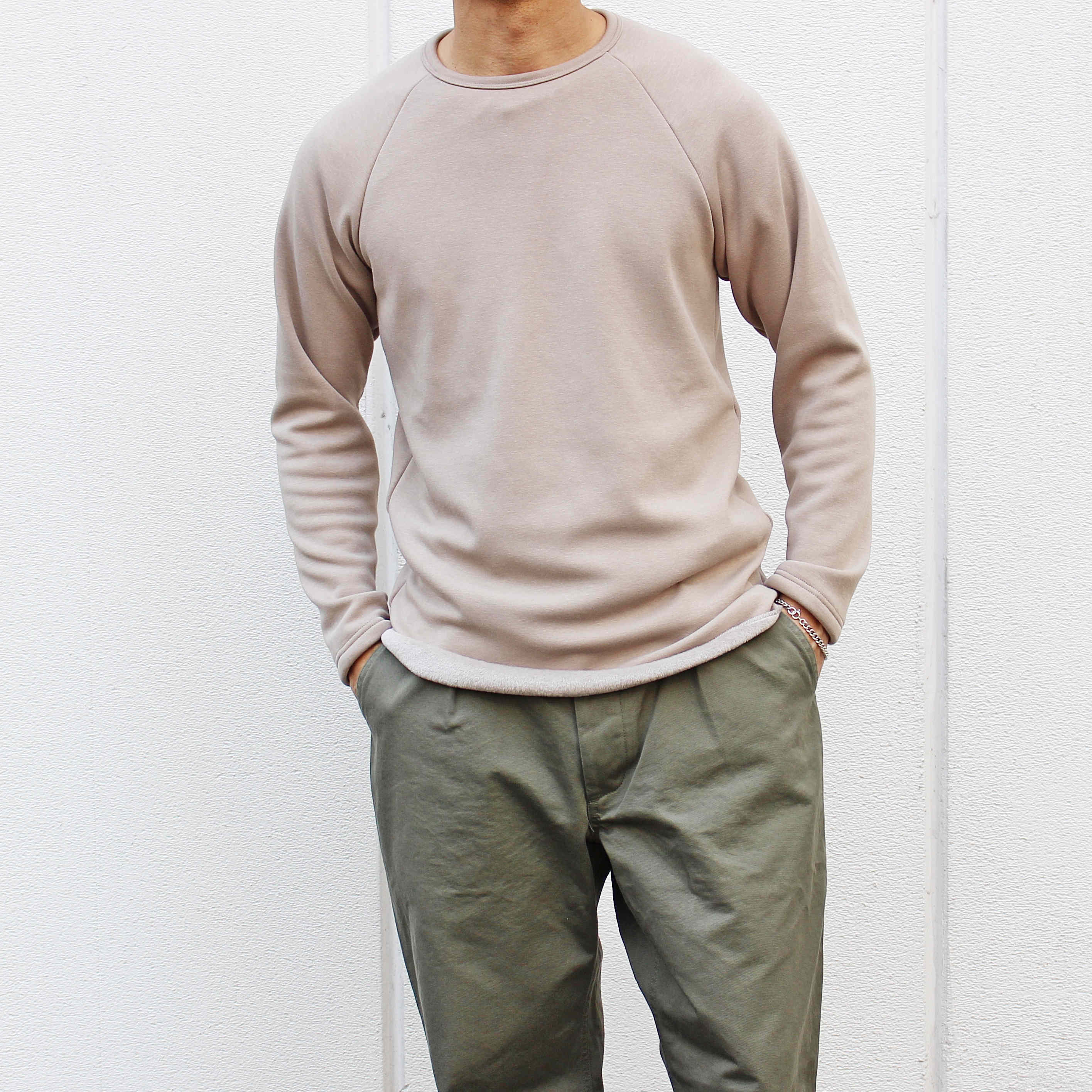 SPINNER BAIT スピナーベイト / BOMBER HEAT RAGLAN CREW ボンバーヒートラグランクルーネック (KHAKI カーキ)