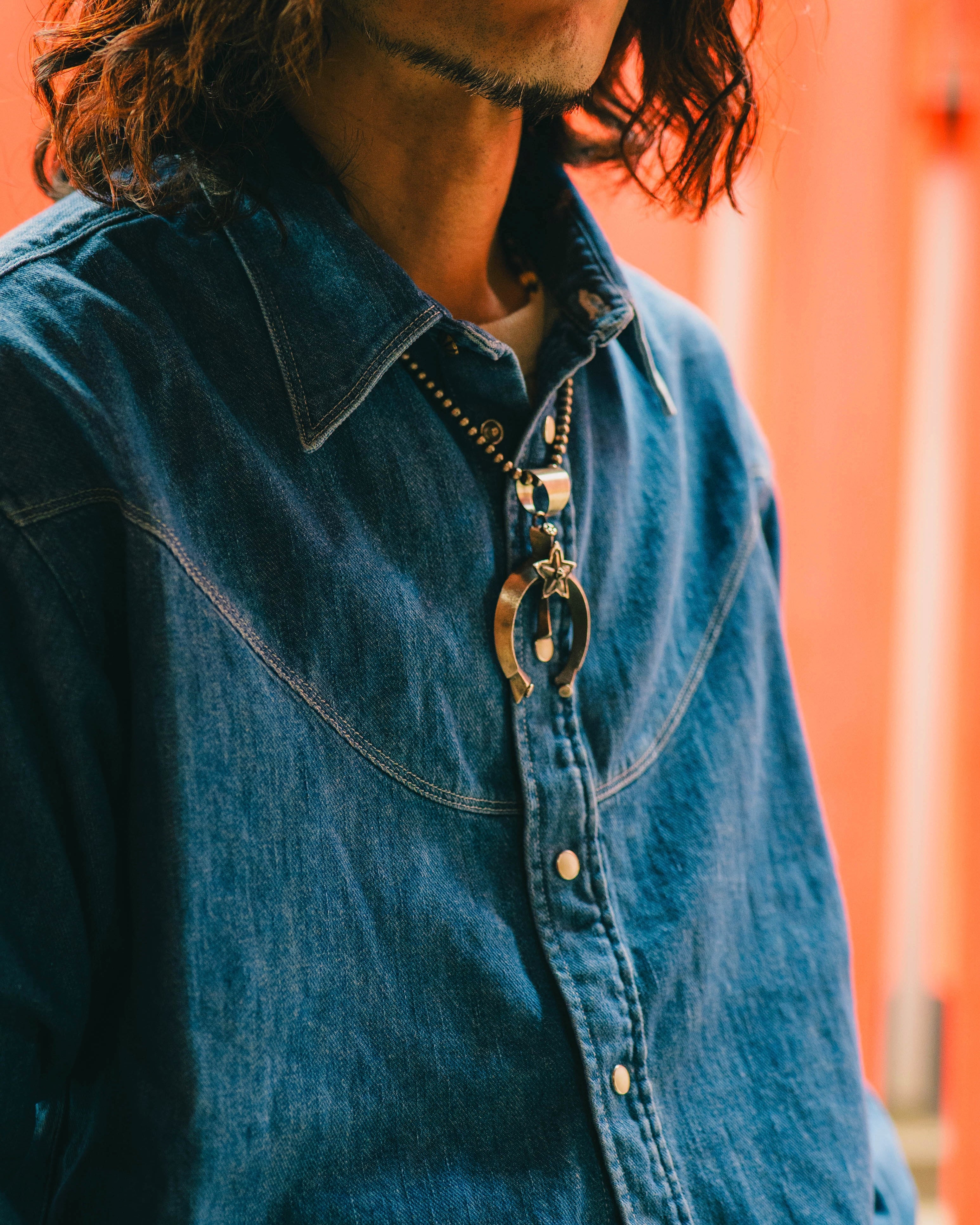 Nasngwam. ナスングワム / BRIGHT DENIM SHIRTS ブライトデニムウエスタンシャツ (USED WASH ユーズドウォッシュ)