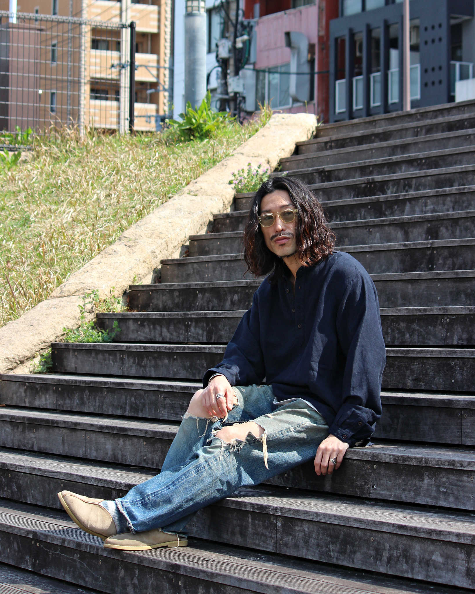 Nasngwam. ナスングワム / ATELIER SHIRTS アトリエシャツ (DARK NAVY ダークネイビー)
